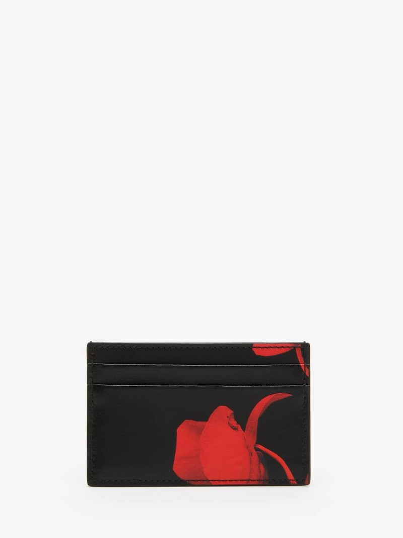 Men's Red Orchid Card Holder in Black/lust Red 3