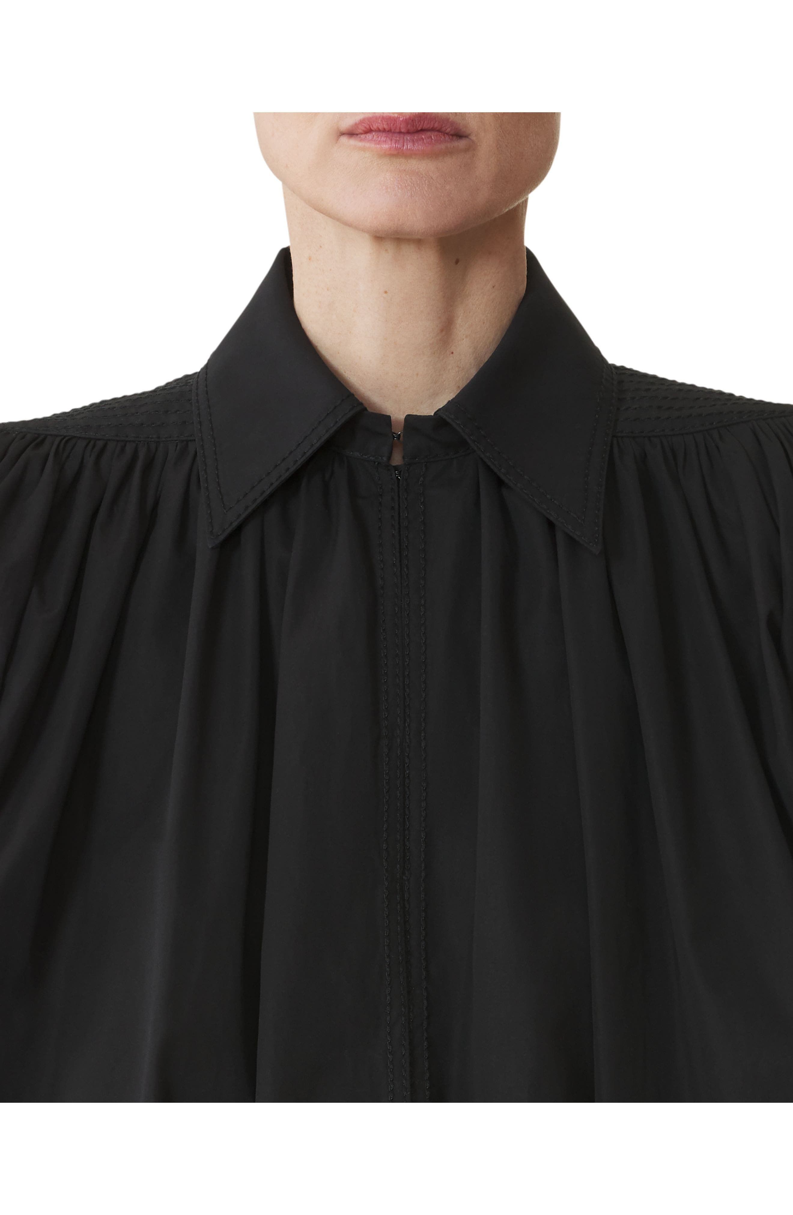 Lanvin Cotton Popelin Top in Black at Nordstrom - 5