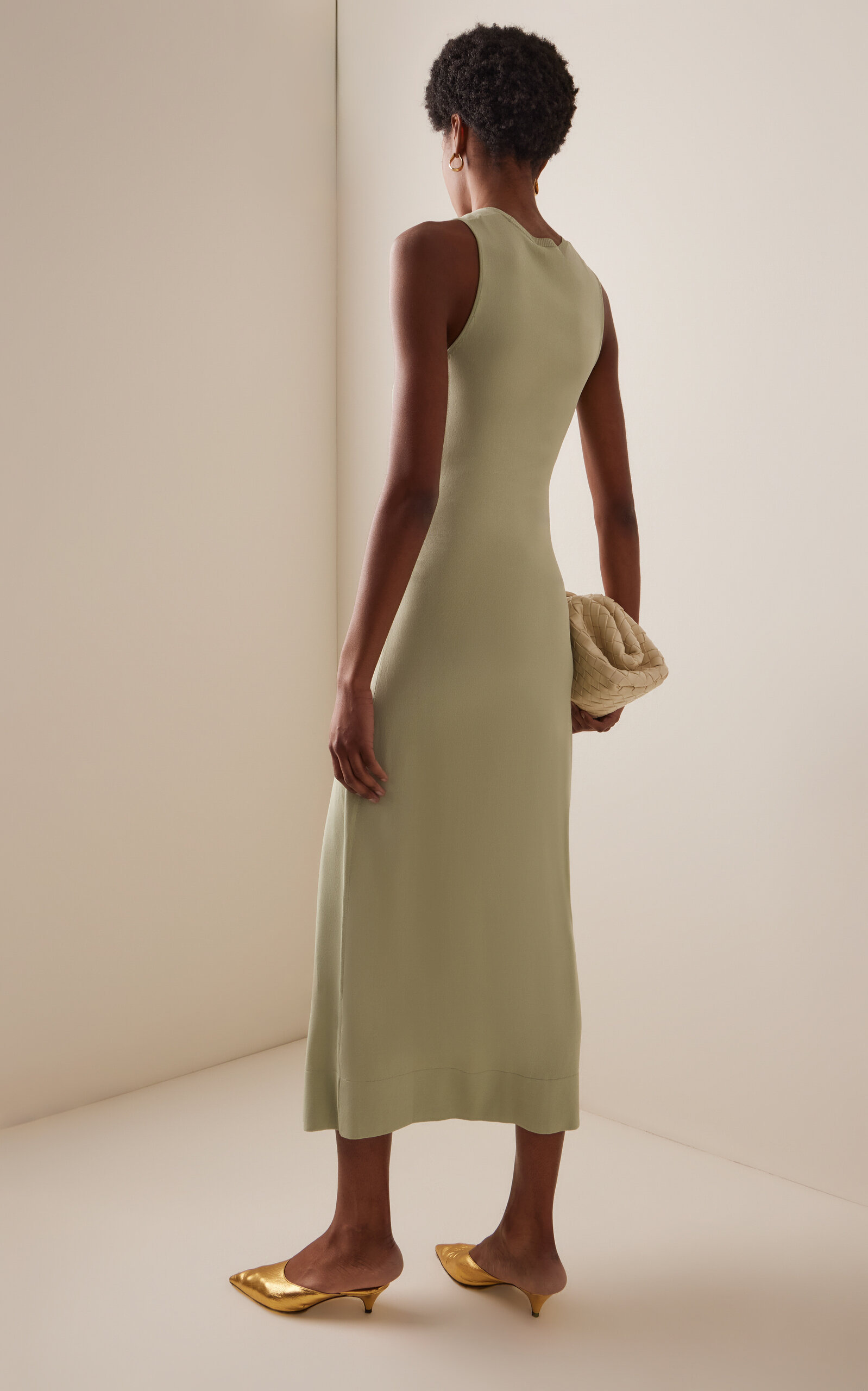 Saralien Gathered Jersey Maxi Dress green - 4