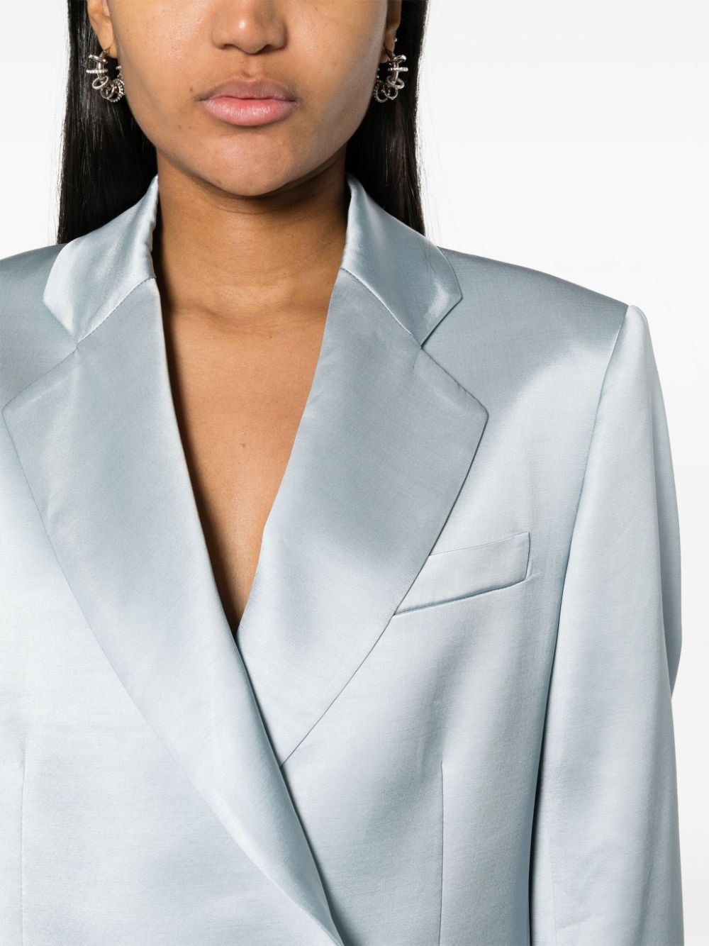 satin single-breasted blazer - 5