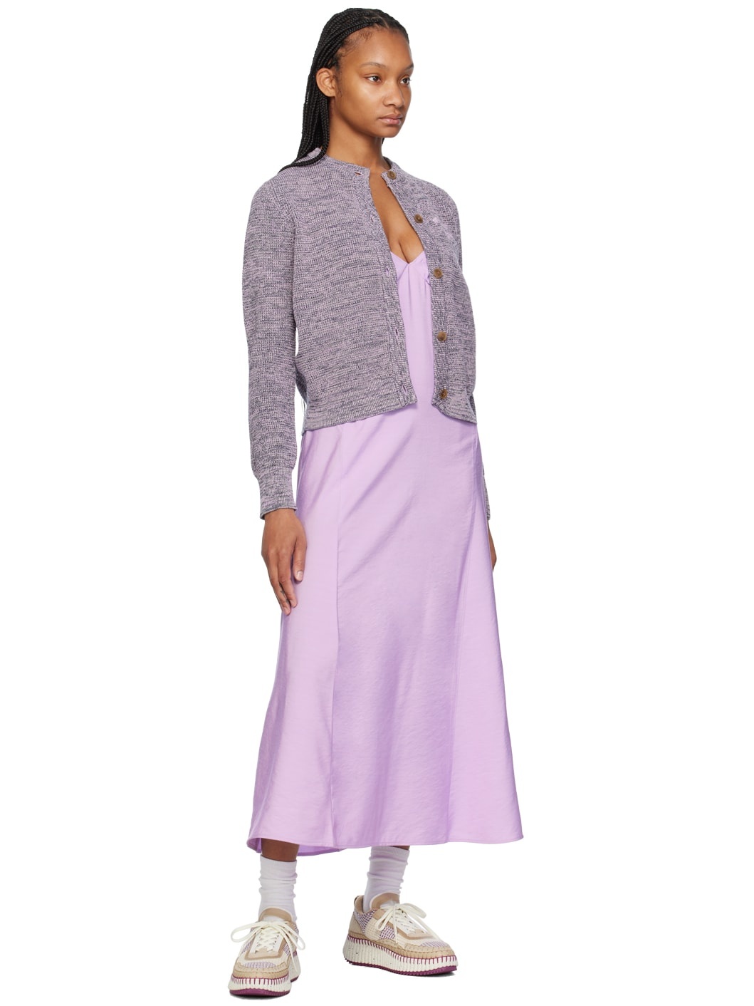 Purple Strap Maxi Dress - 4
