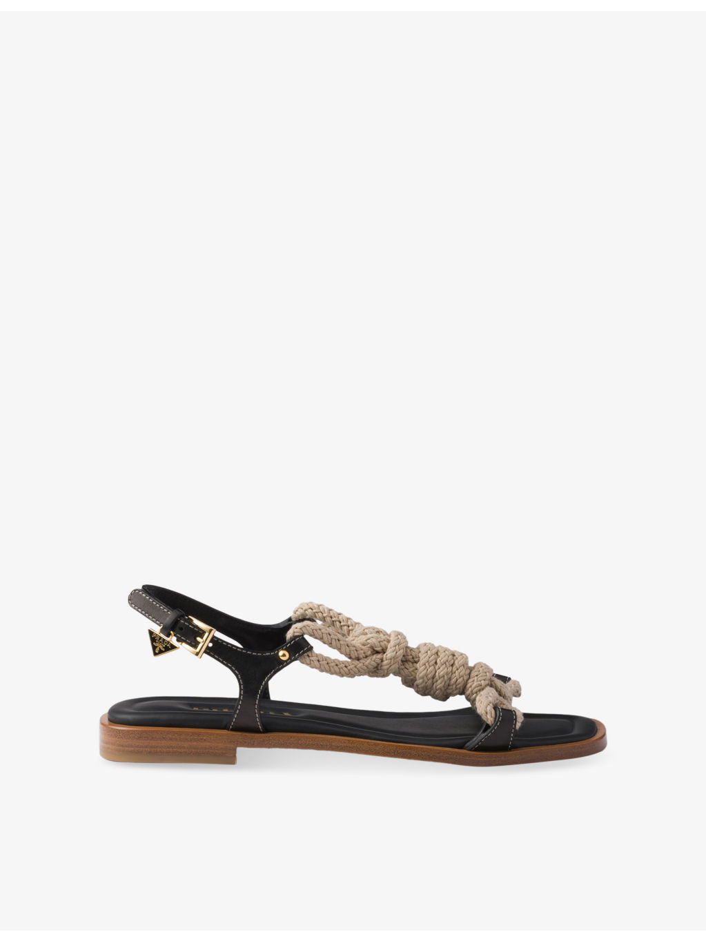 Flat Leather and Cord Sandals - 1