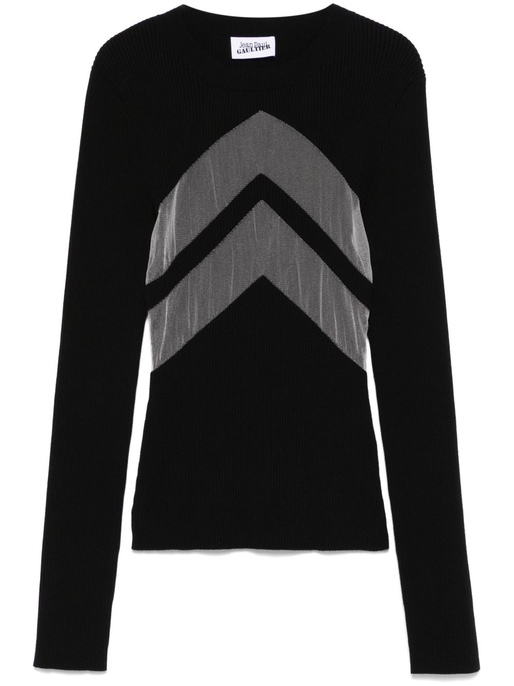 chevron-detail sweater - 1