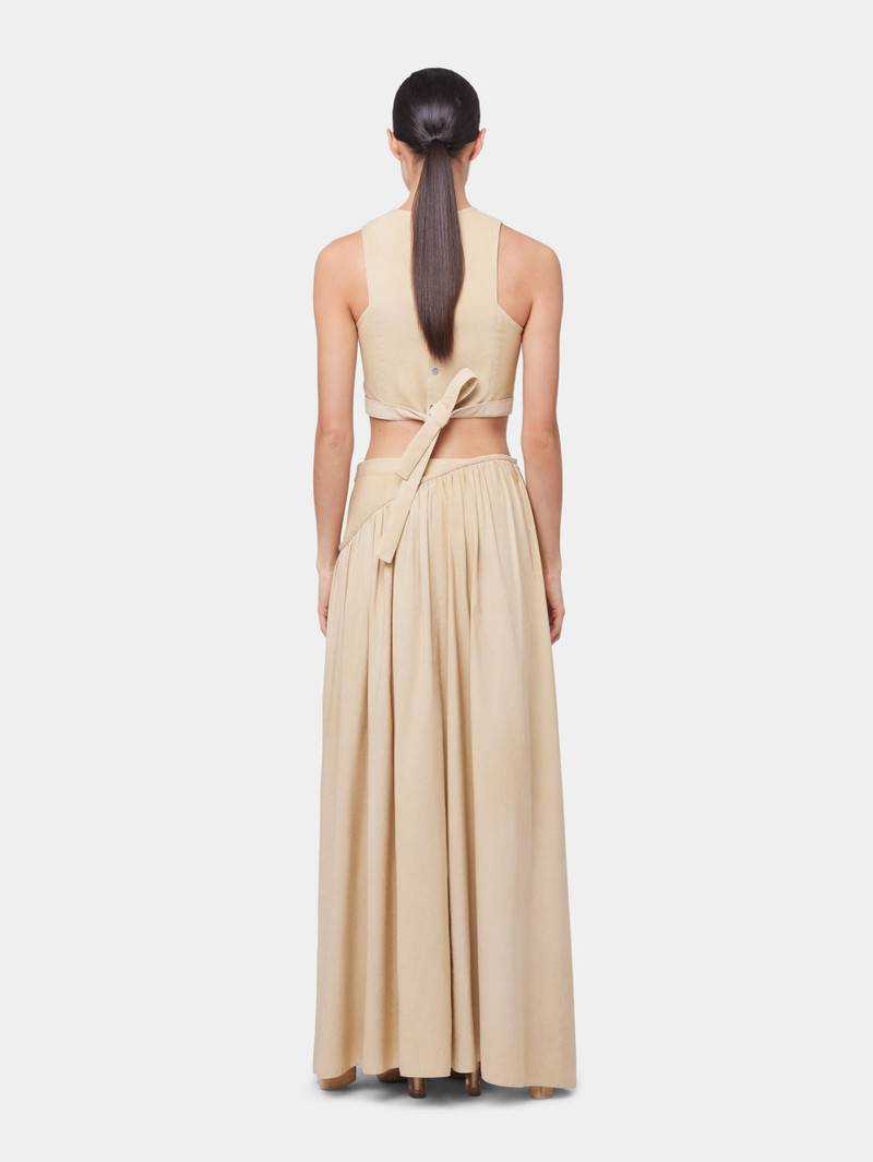 VISCOSE TWILL에 있는 OCHRE LONG SKIRT 4