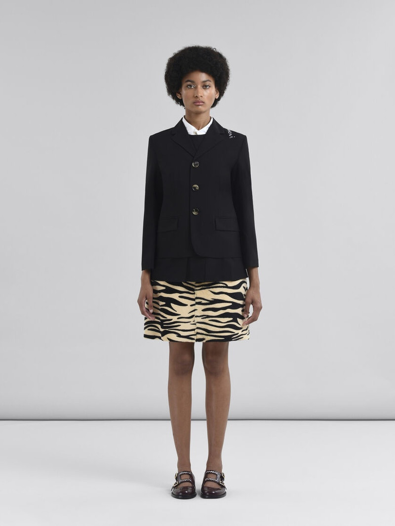 Marni BLACK WOOL BLEND JACKET WITH MARNI SYMBOL outlook