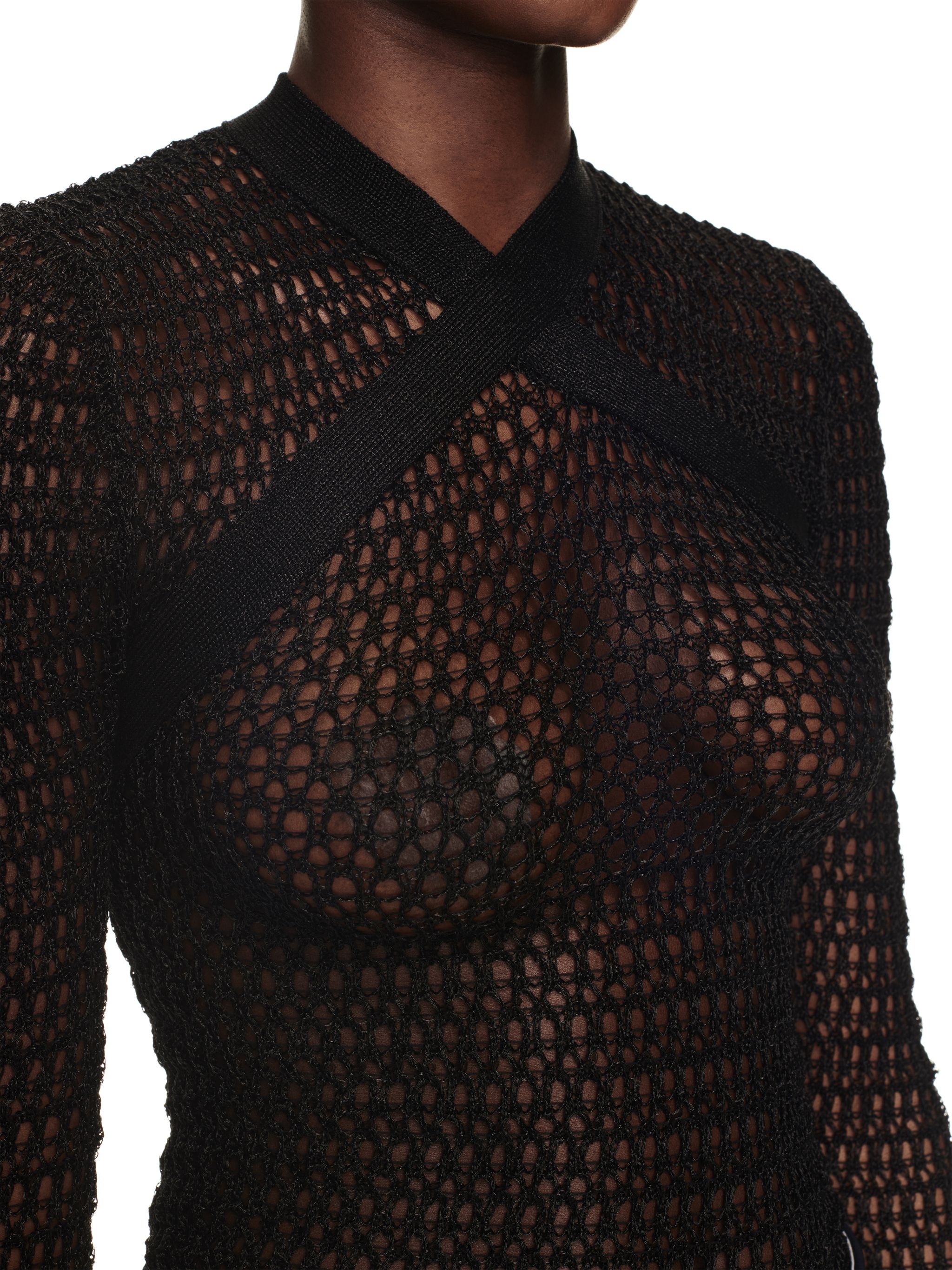 Shiny Net Knit Vneck - 5