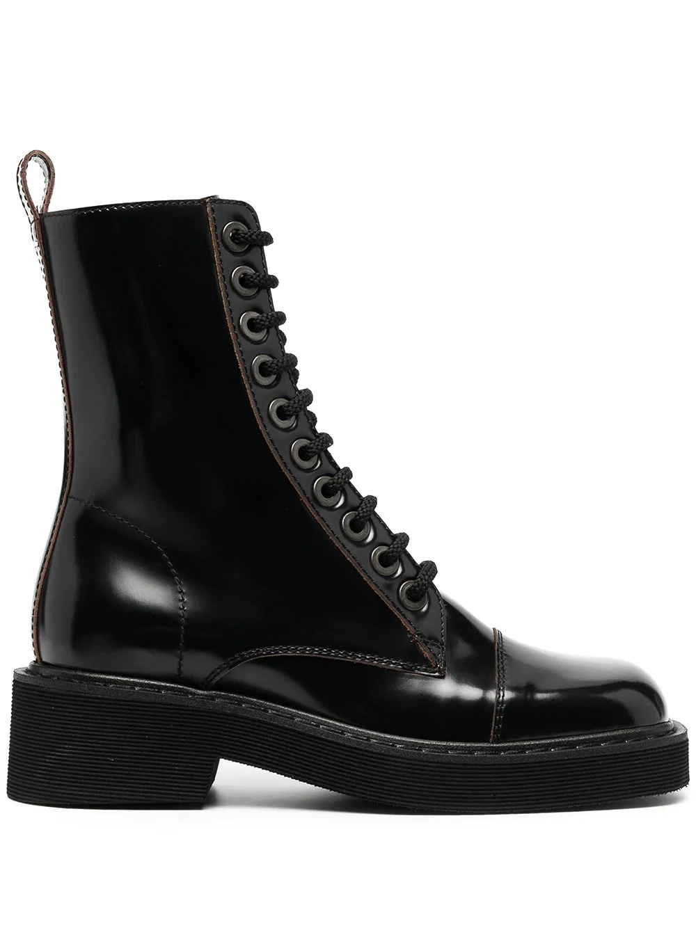 square-toe combat boots - 1