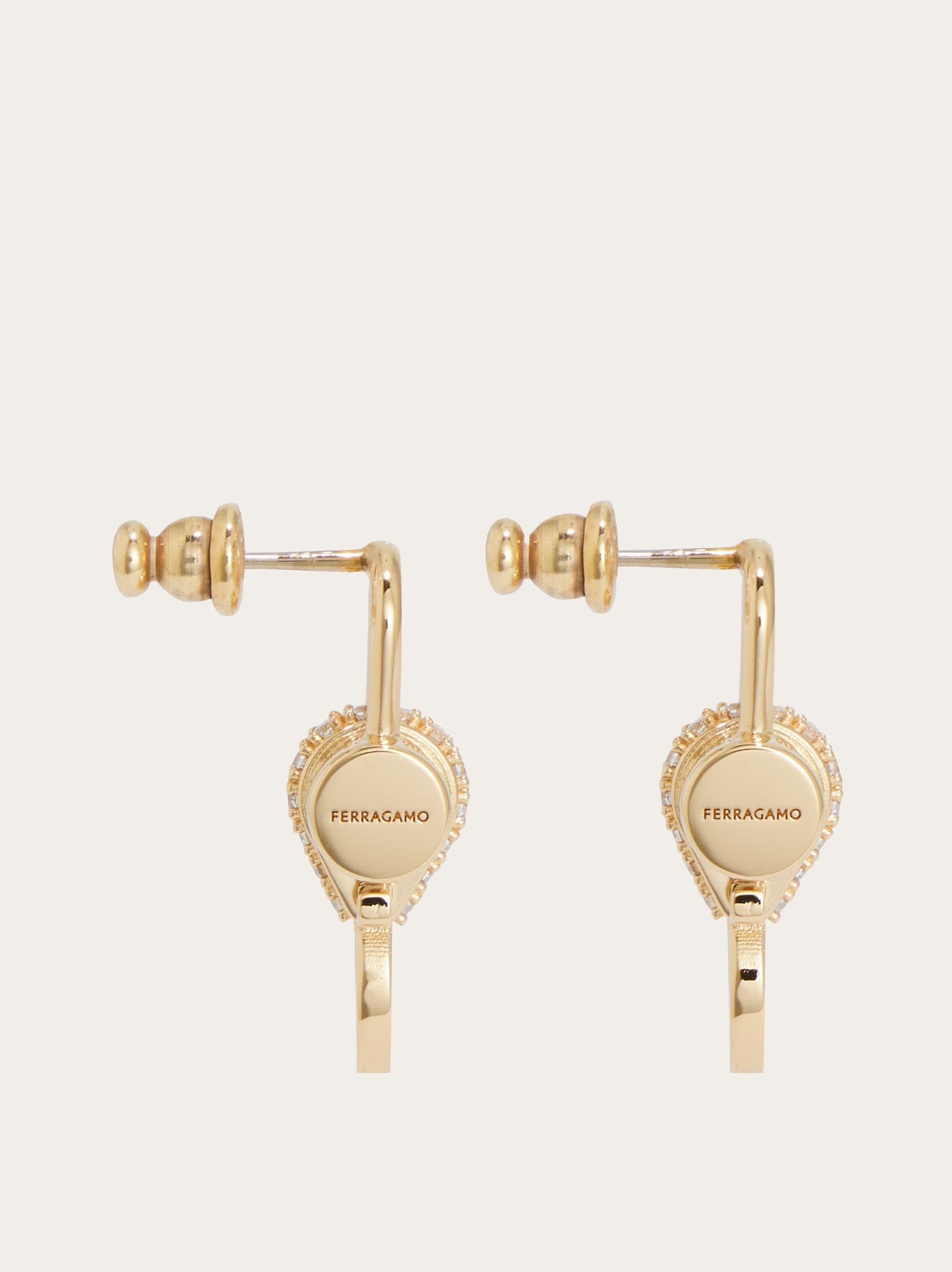 Crystal embellished padlock earrings - 3