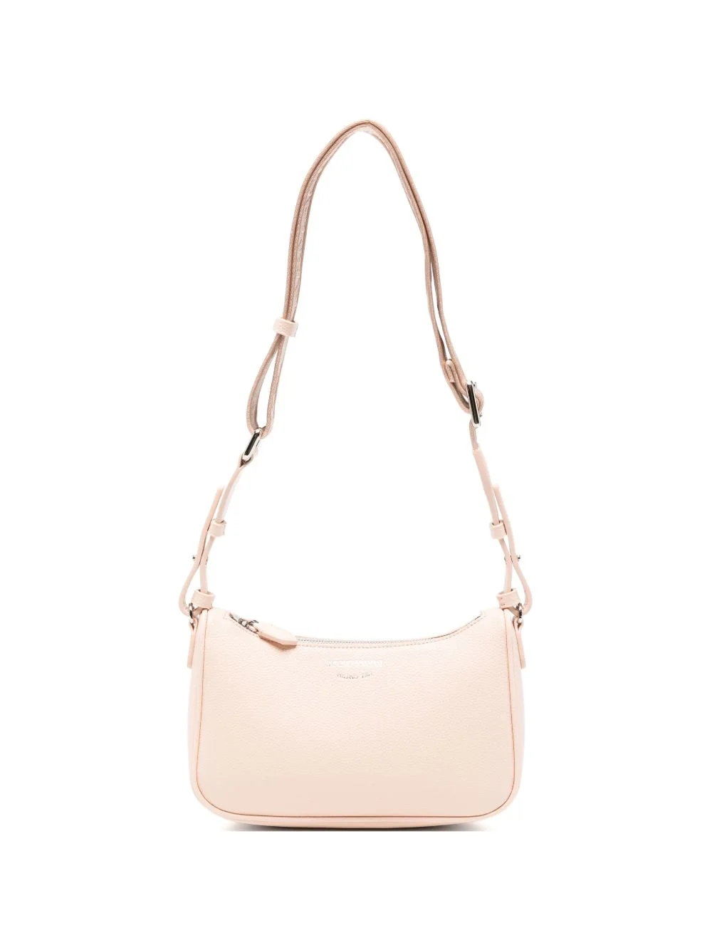 pebbled shoulder bag with a zip closure and adjustable strap - 1