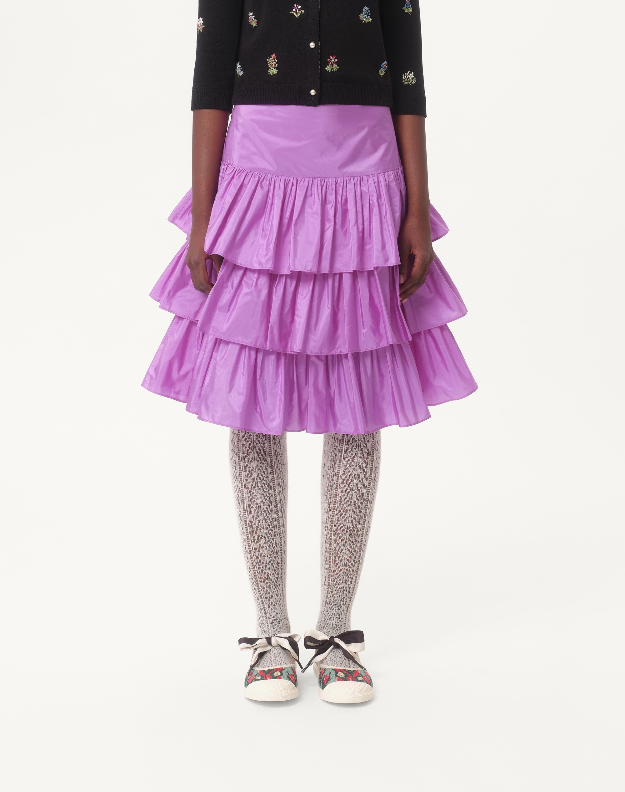 RUFFLED TAFFETA SKIRT - 5