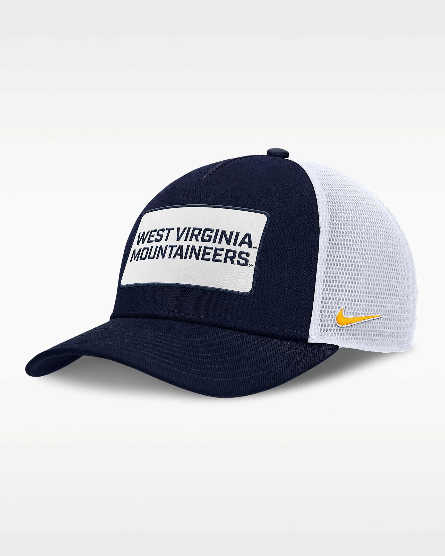 West Virginia On-Field Rise Men's Nike College Trucker Adjustable Hat - 1