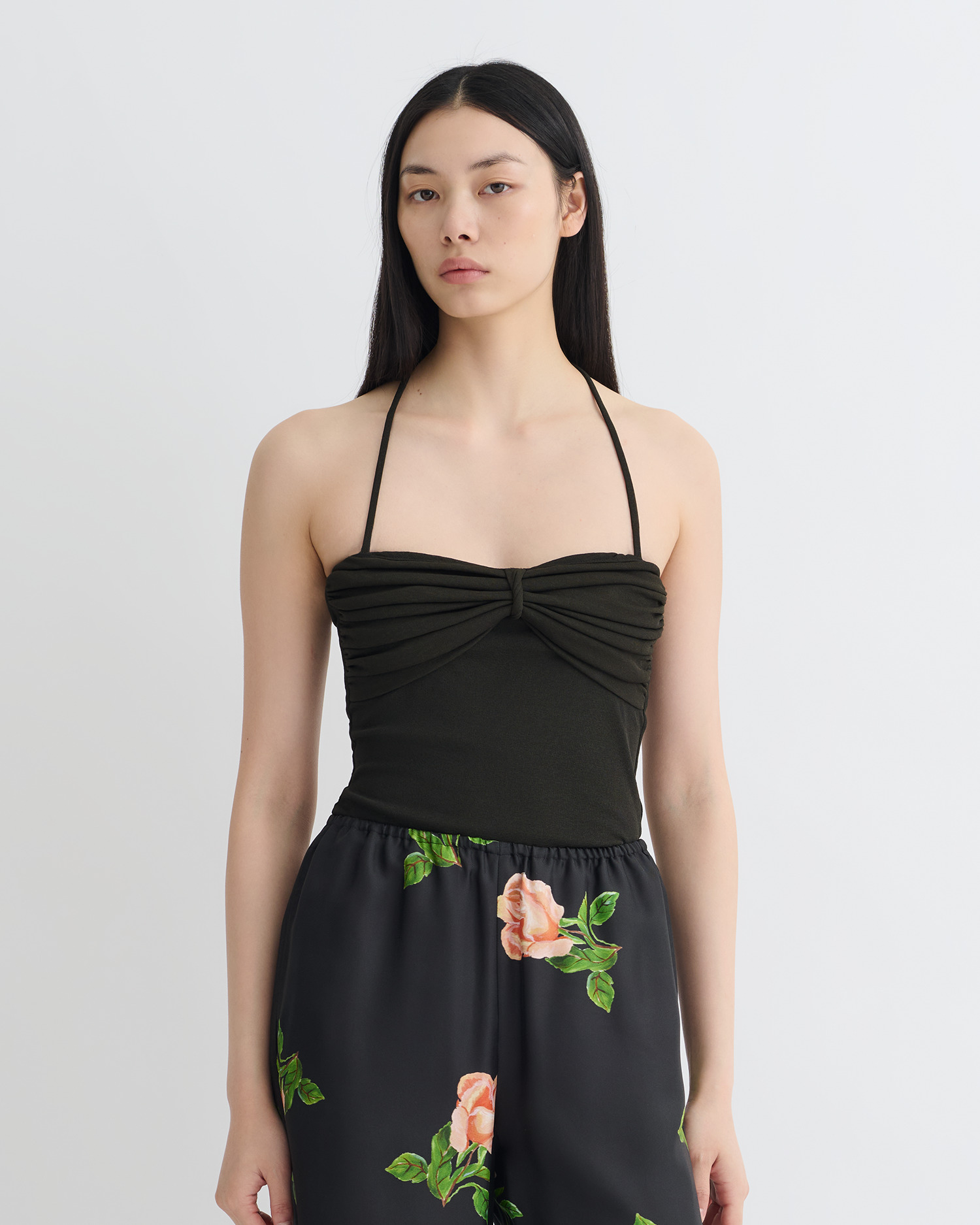 Halter Neck Mesh Jersey Top - 4