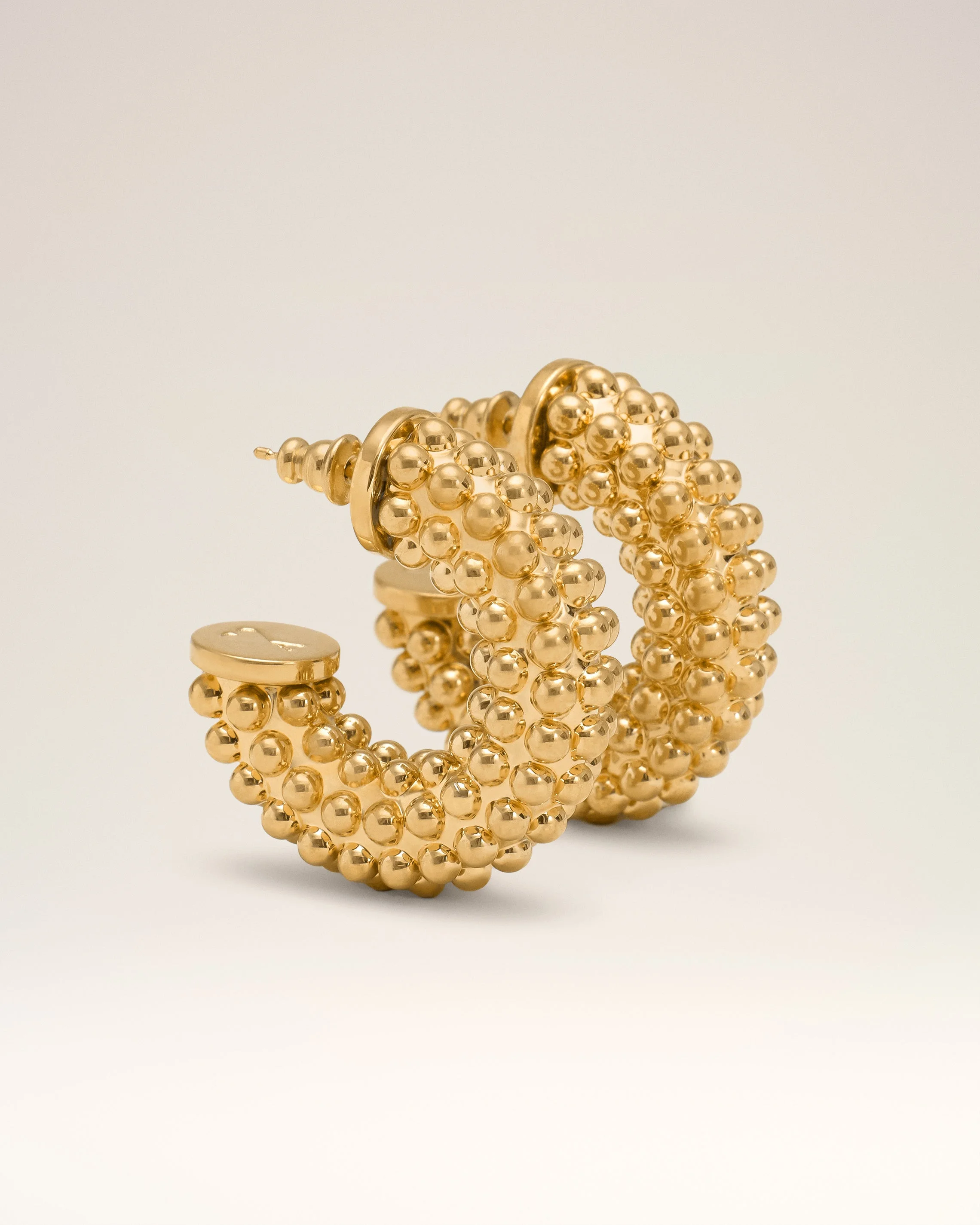 GOLD BRASS PEARL EARRINGS - 1