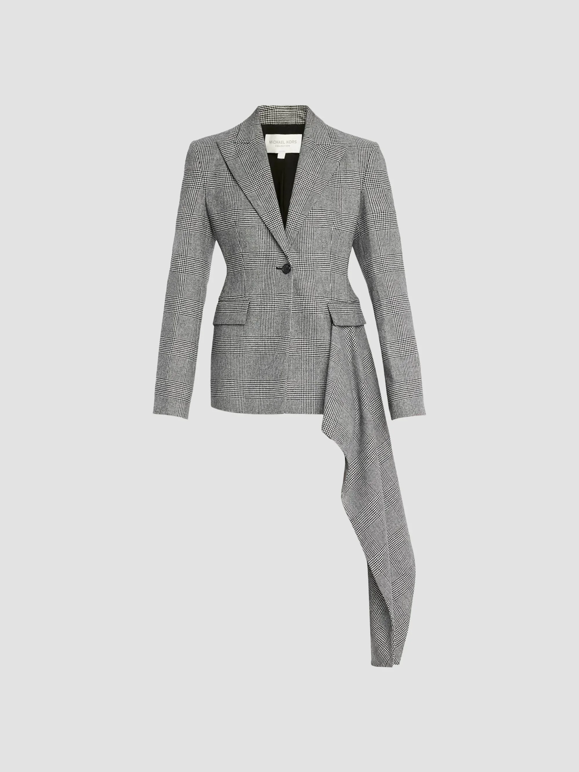 Women's Glen Plaid Streamer Blazer - Black Ivory - 1