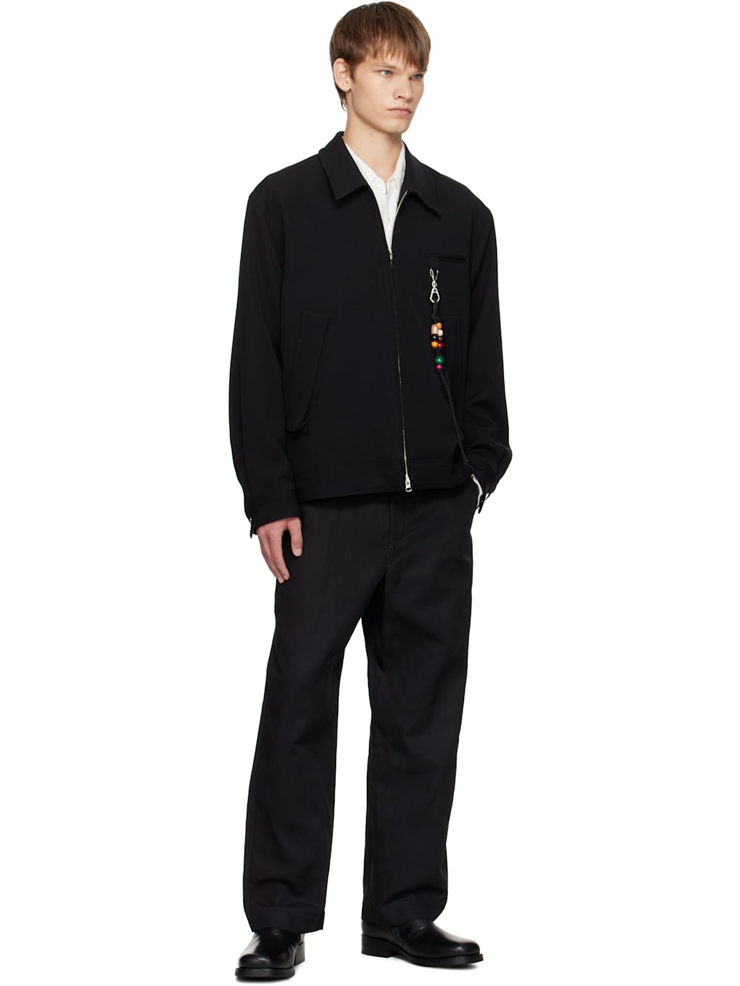 Black Gabardine Coach Jacket - 4