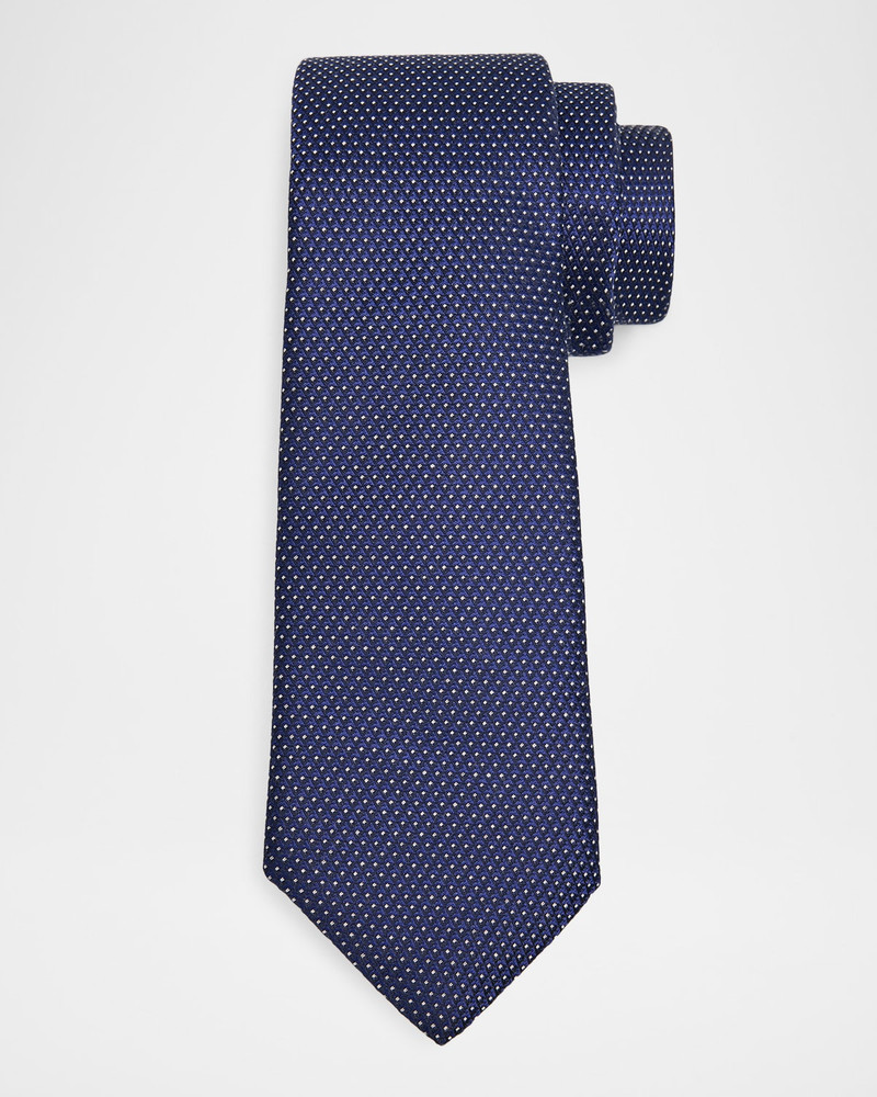 Men's Pin-Dot Silk and Viscose Tie 1