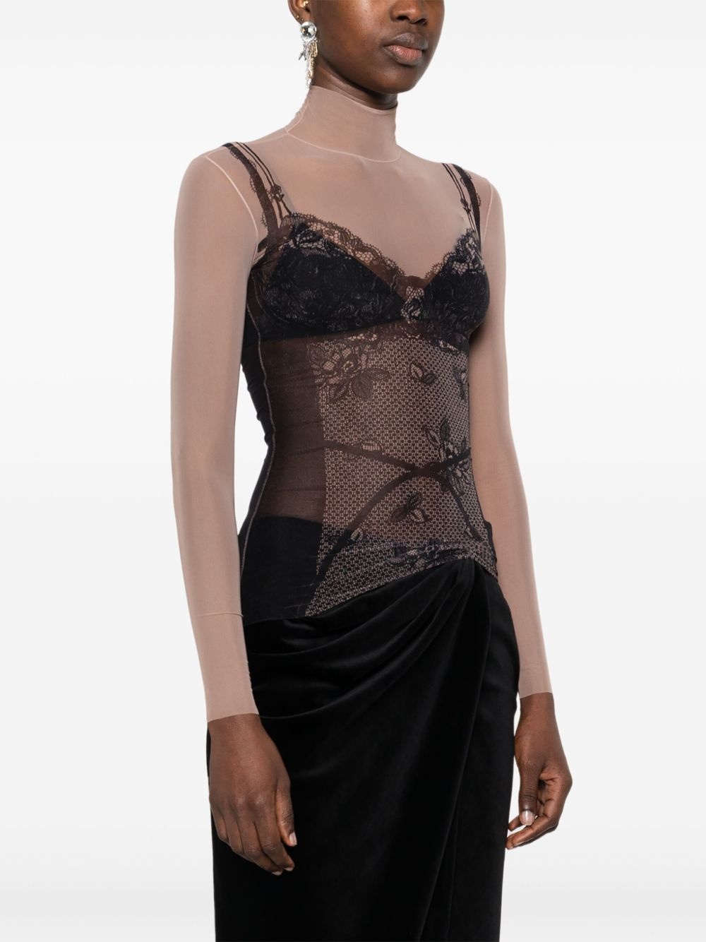 trompe-l'oeil Lingerie top - 3