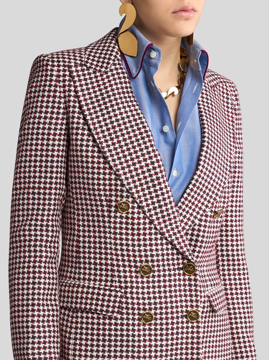 DOUBLE-BREASTED HOUNDSTOOTH JACKET - 2