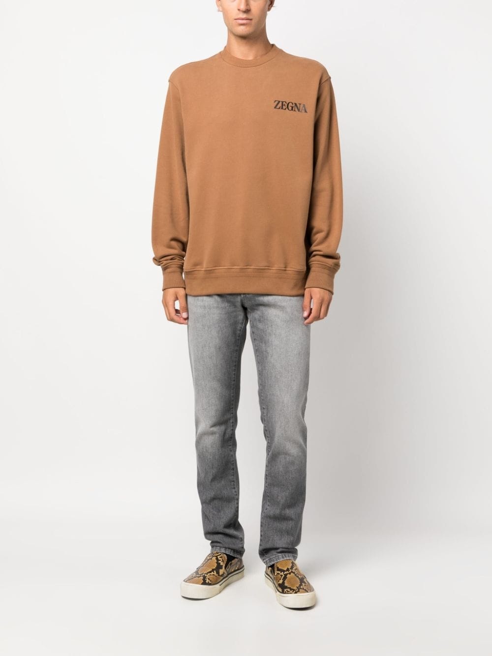 logo-embossed cotton sweatshirt - 2