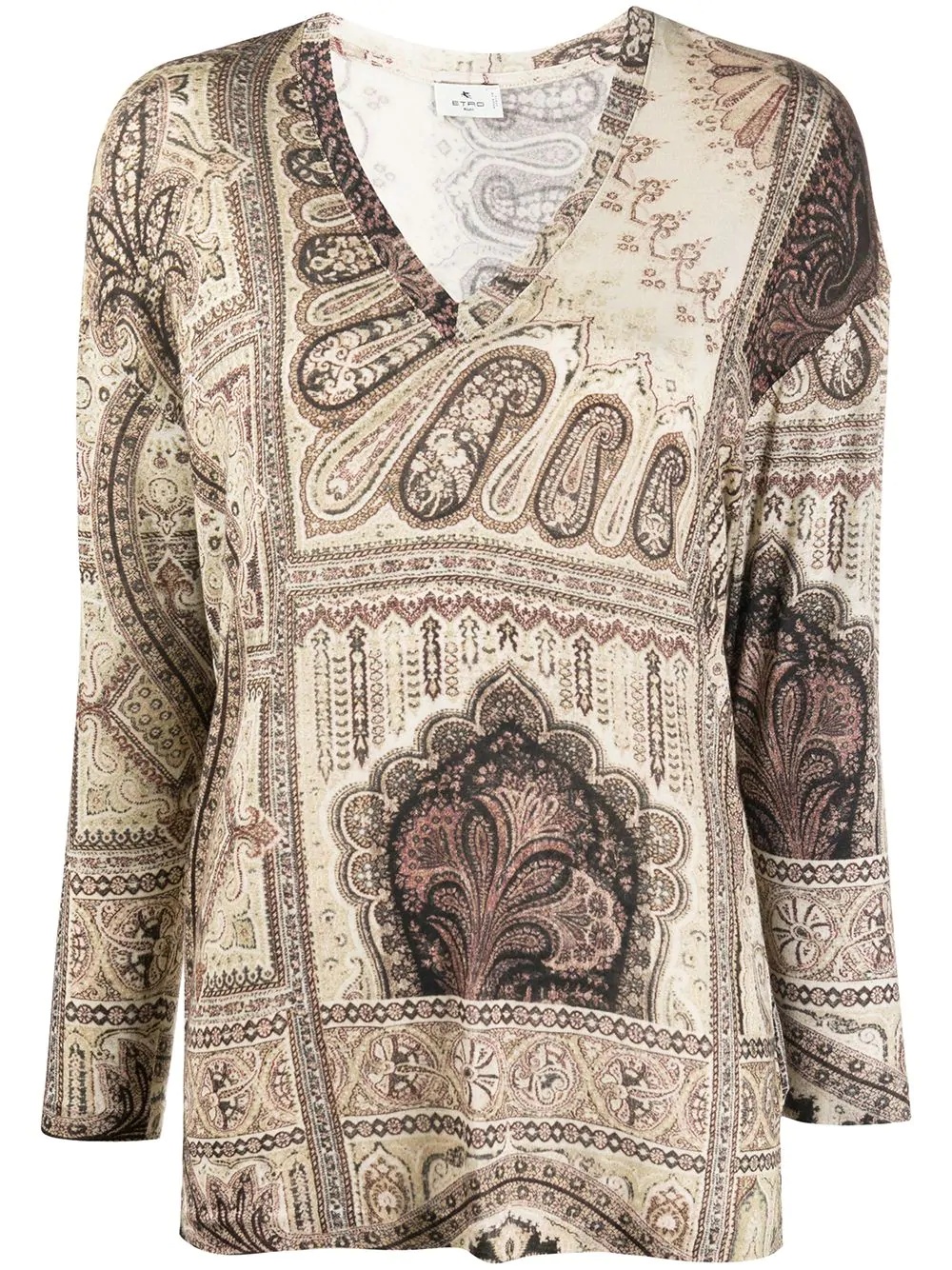 paisley embroidered top - 1