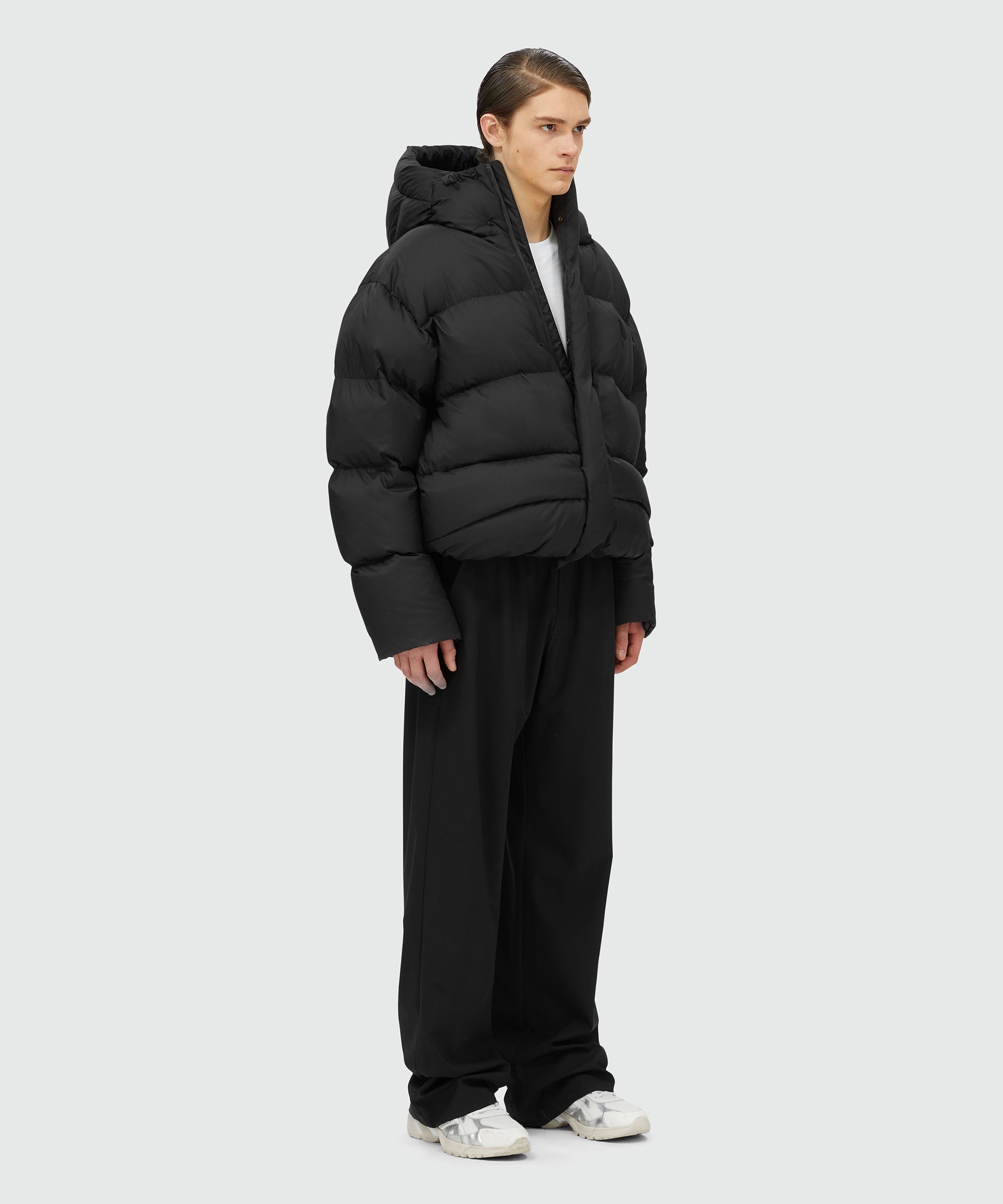 Nylon down jacket with "TheMwave" patch - 4