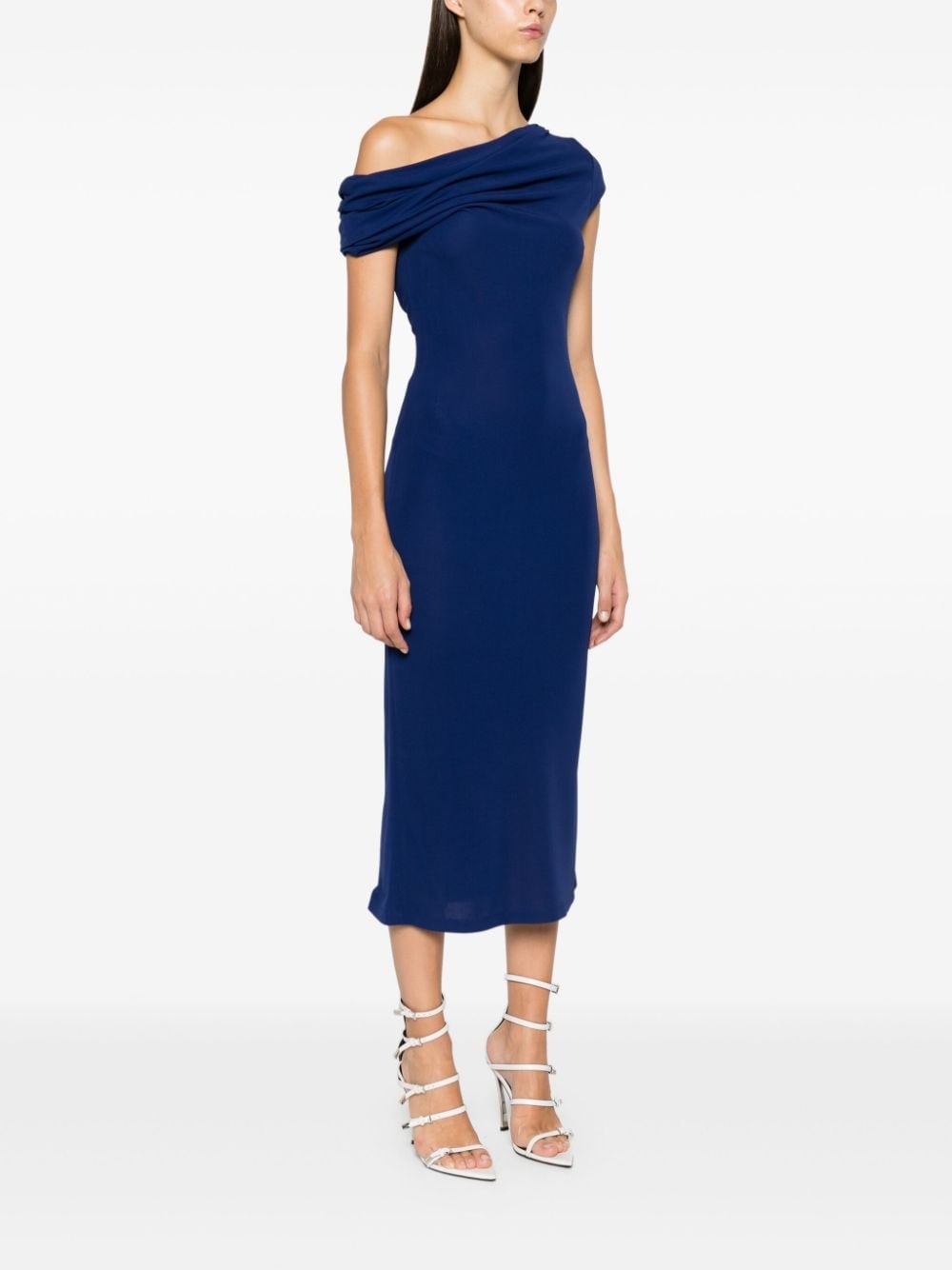 cowl-neck midi dress - 3