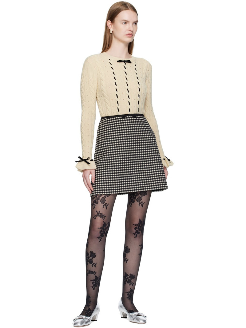 Valentino Black & White Check Miniskirt outlook
