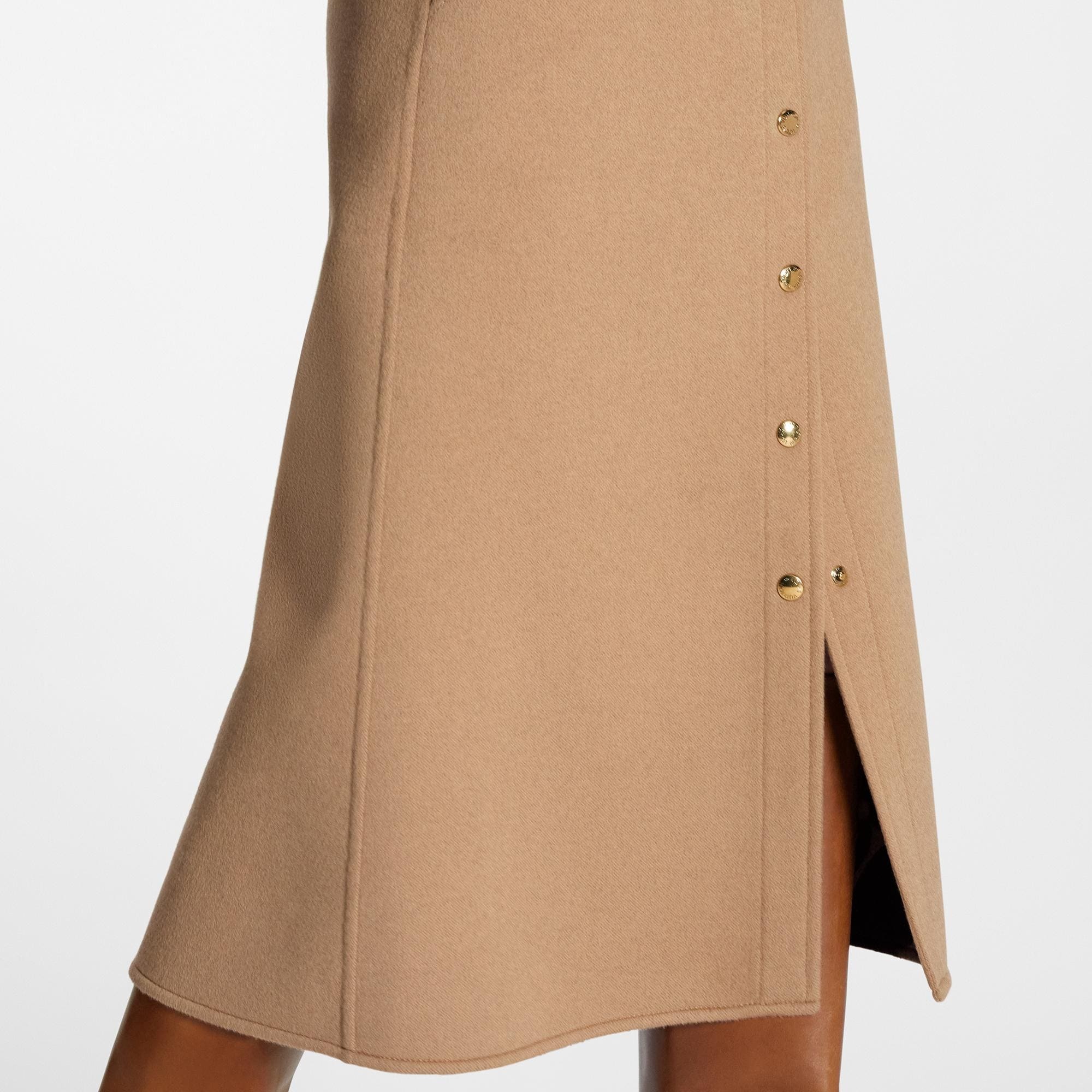 Double Face Button Down Midi Skirt - 2