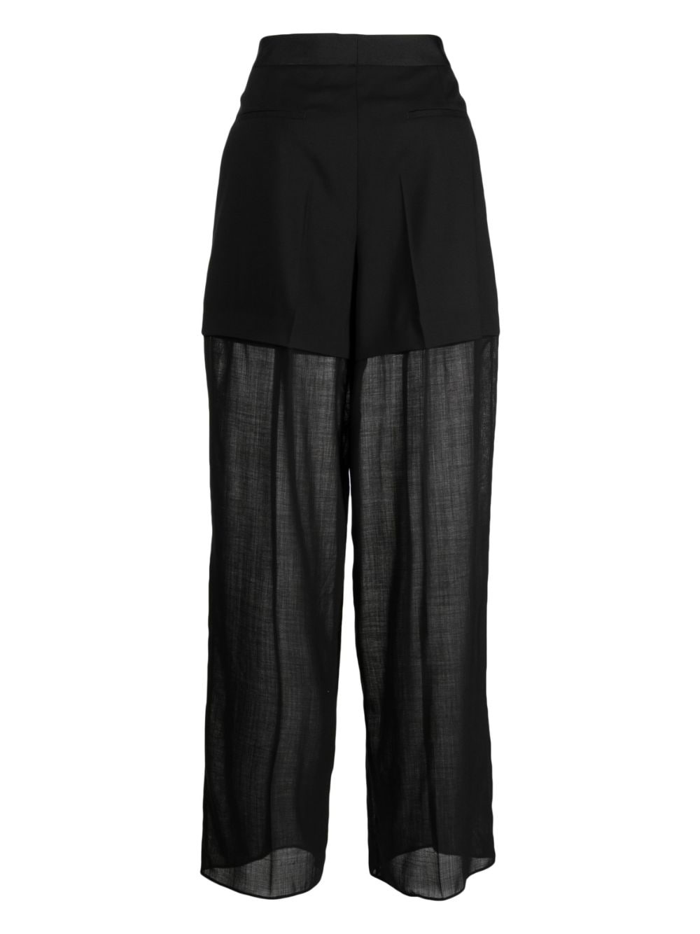 high-waisted sheer-panels trousers - 2