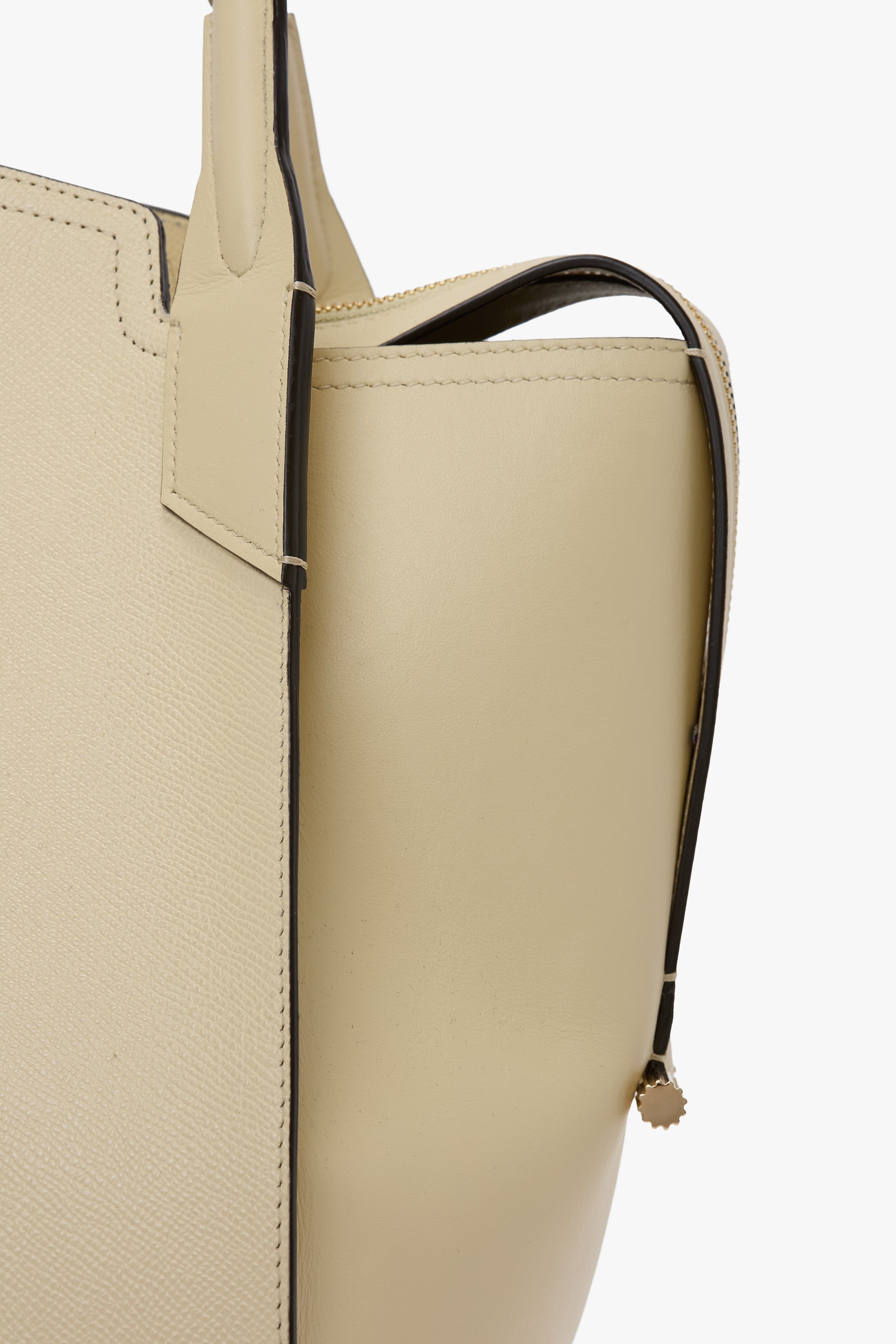 Victoria Bag In Ivory Grained Leather - 7