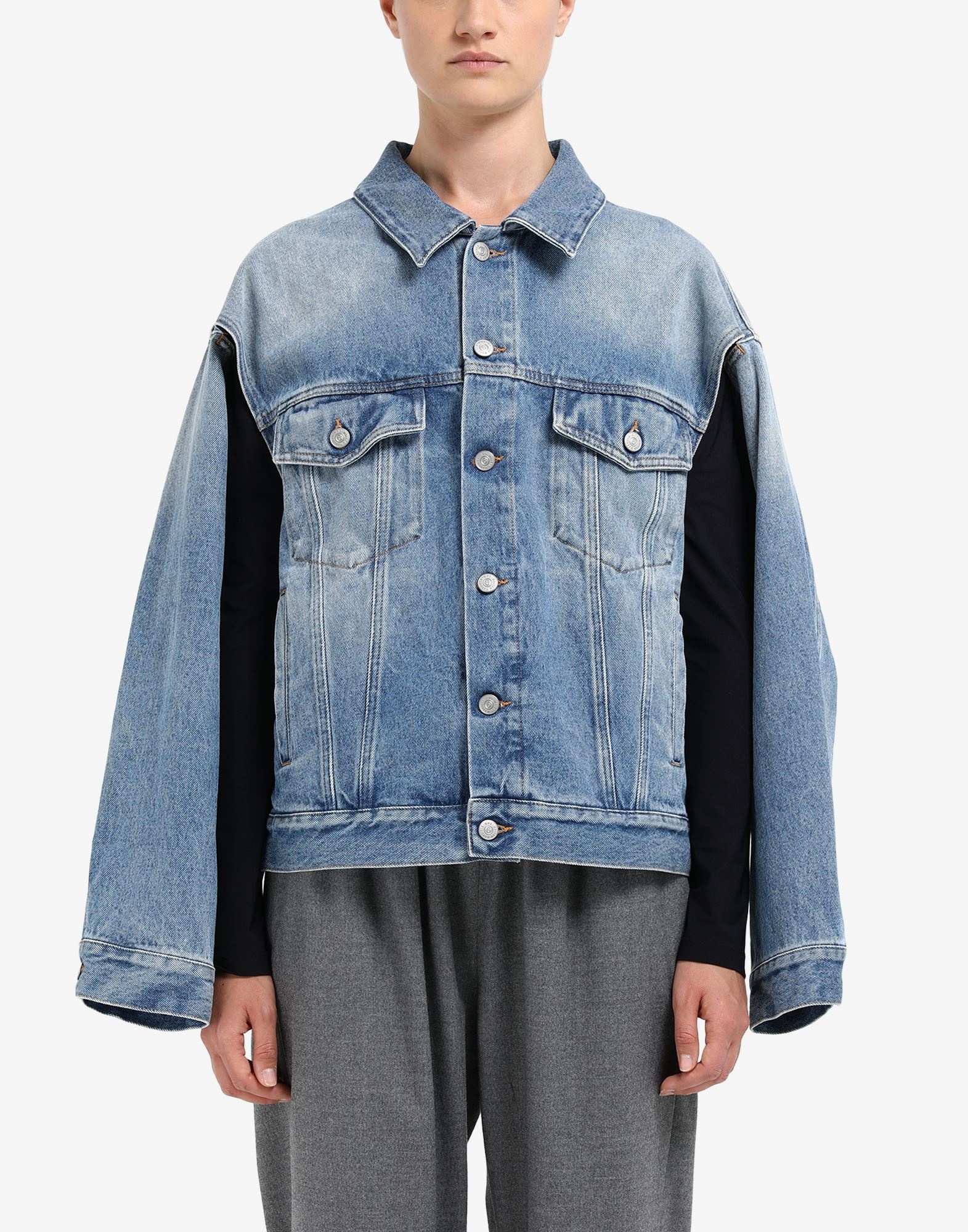 Trompe l'oeil denim jacket - 5