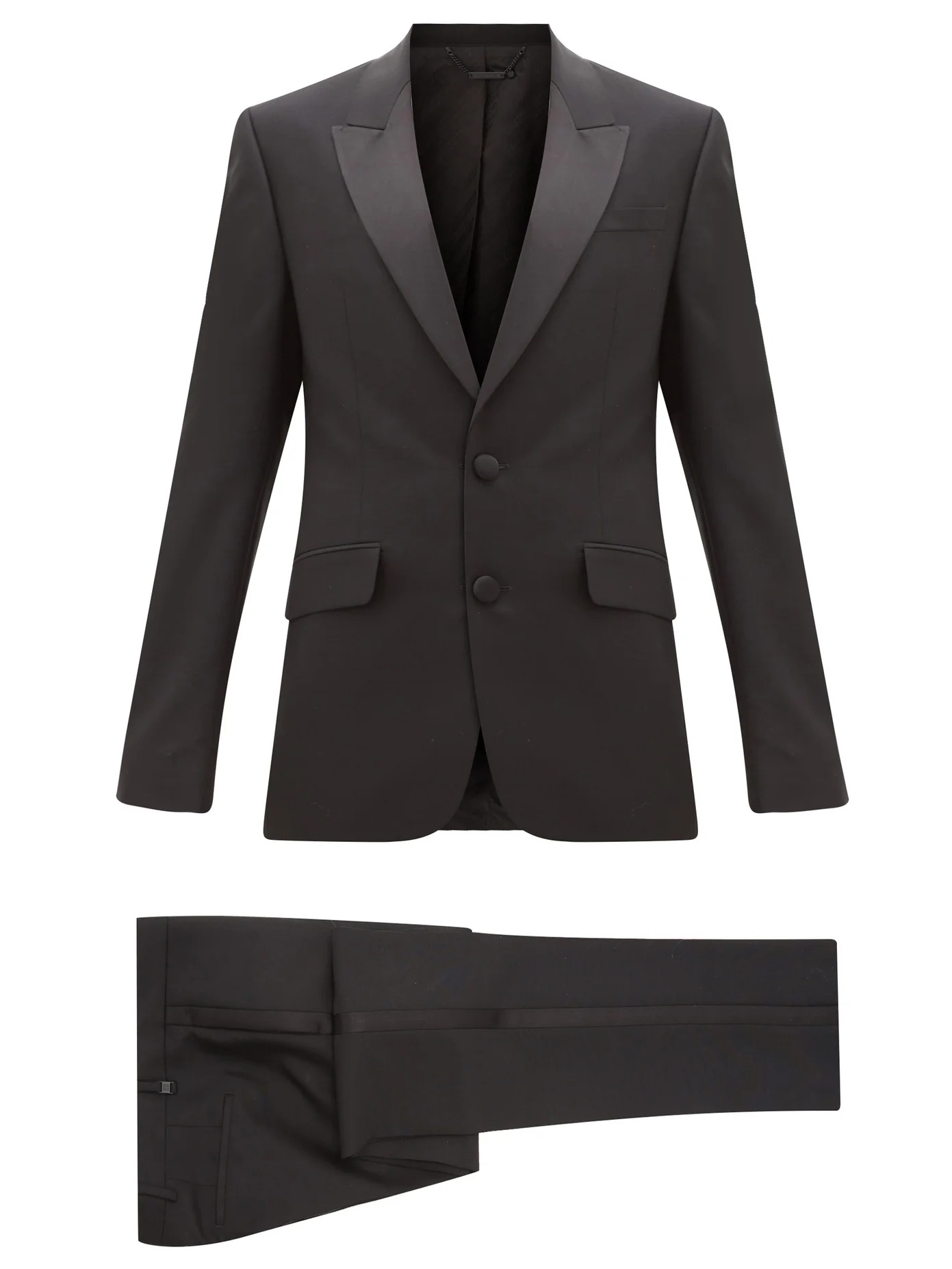 Satin-trimmed wool-blend tuxedo - 1