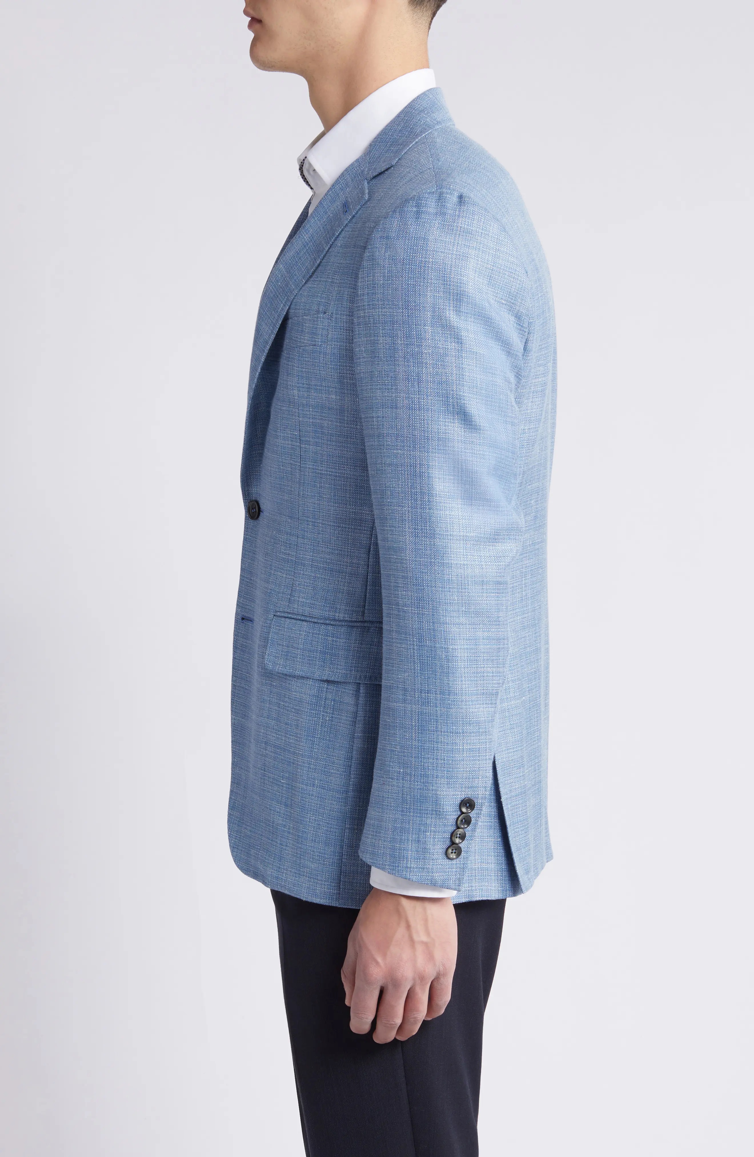 Canali Kei Trim Fit Mélange Wool Silk Blend Sport Coat