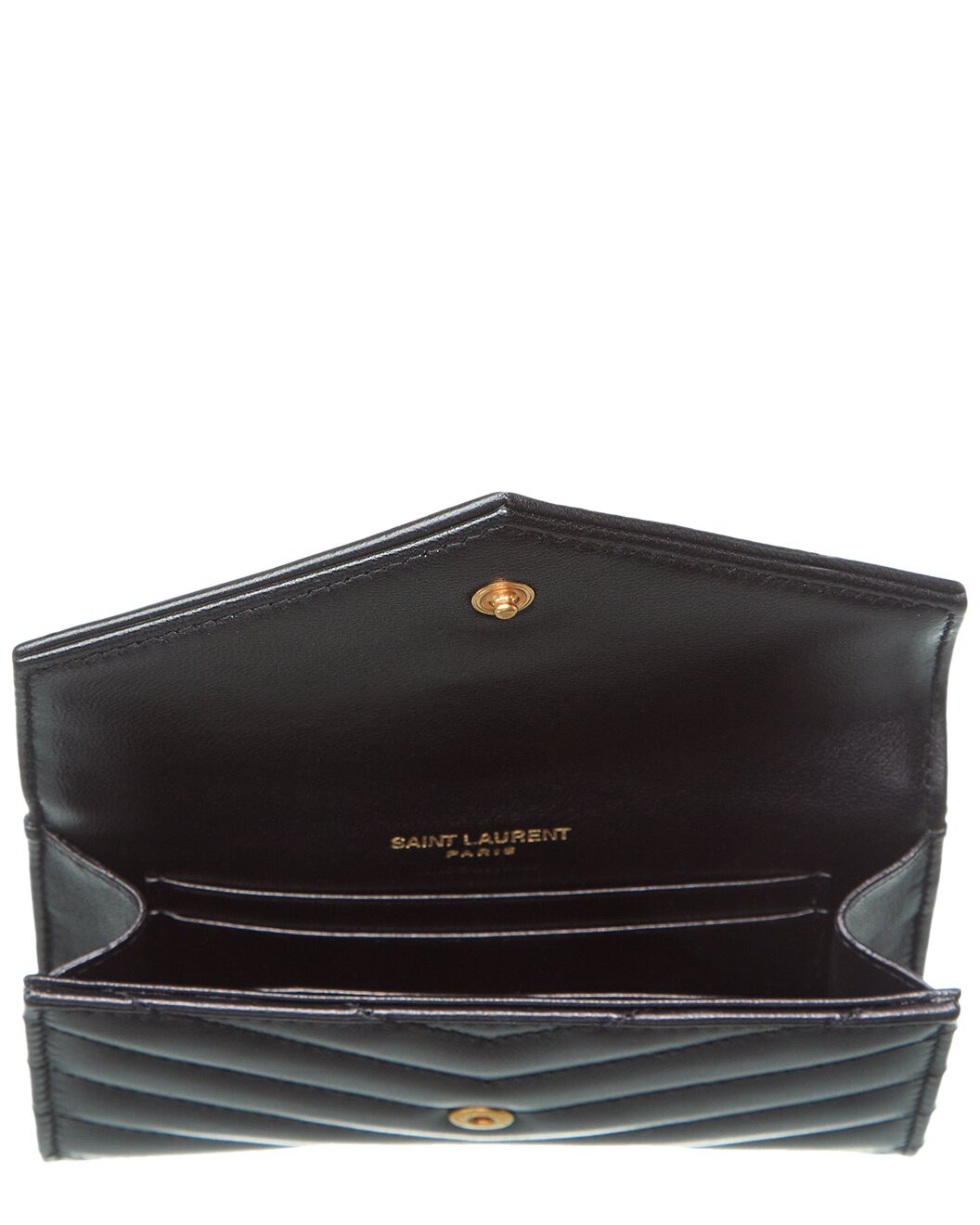 Saint Laurent Small Matelasse Leather Envelope Wallet - 3