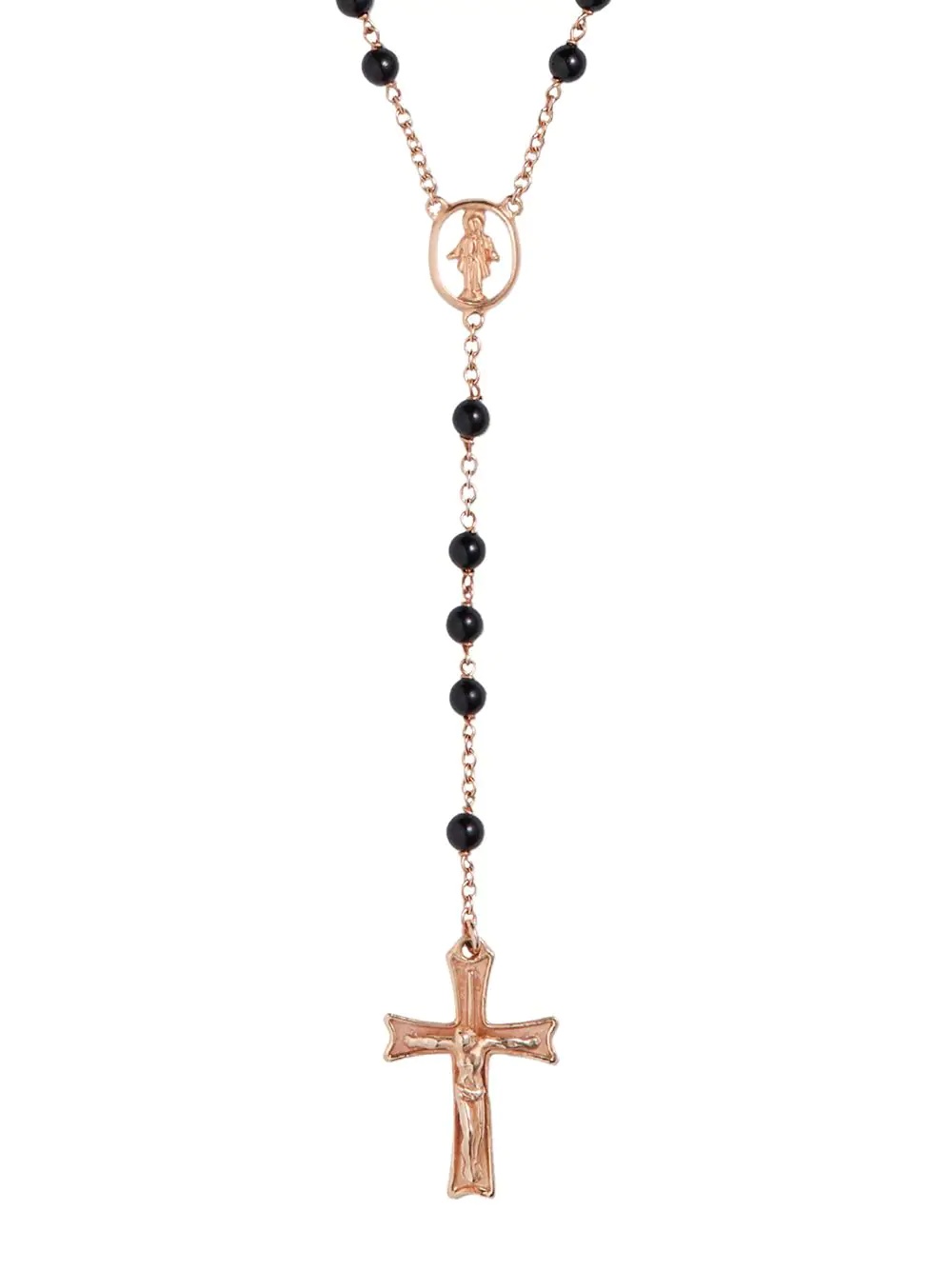 18kt rose gold jade tradition rosary - 2