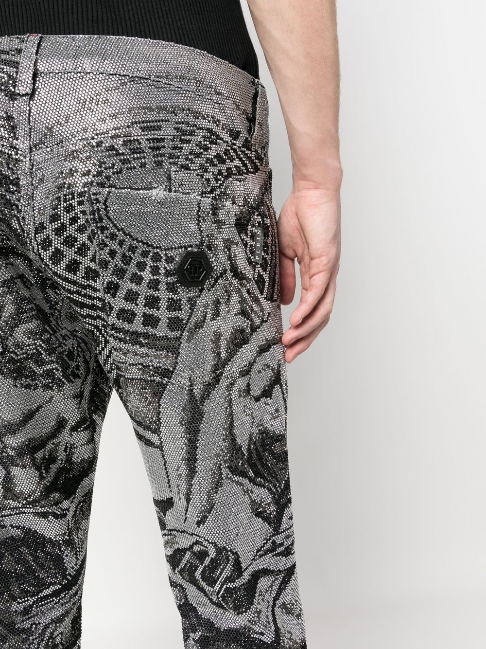 crystal-embellished jeans - 5