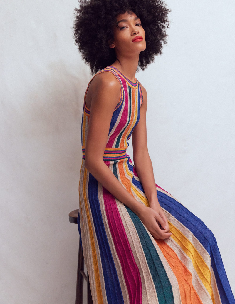 Metallic Multi Stripe Dress-Metallic Multi Stripe 3