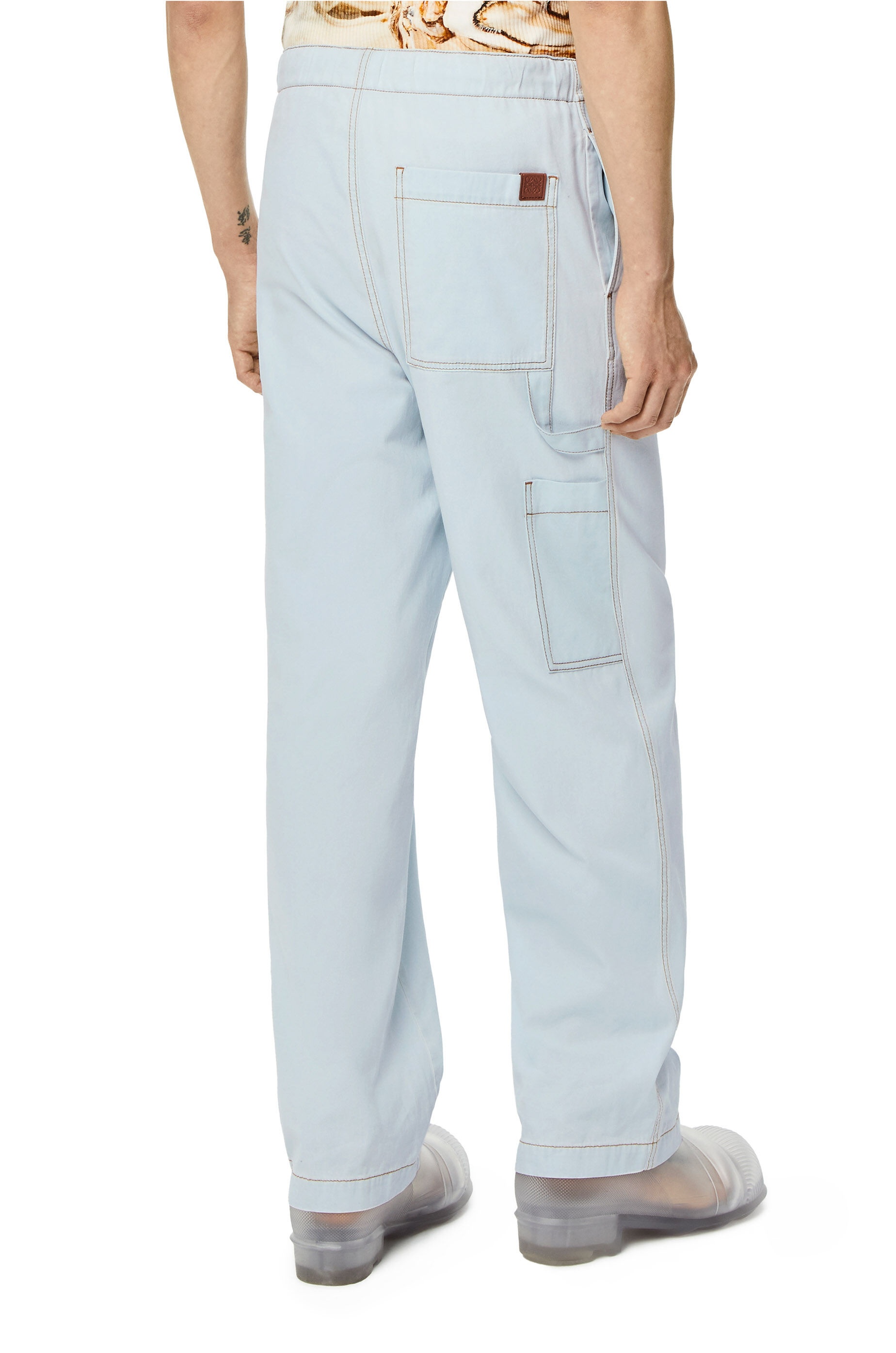 Drawstring trousers in denim - 4
