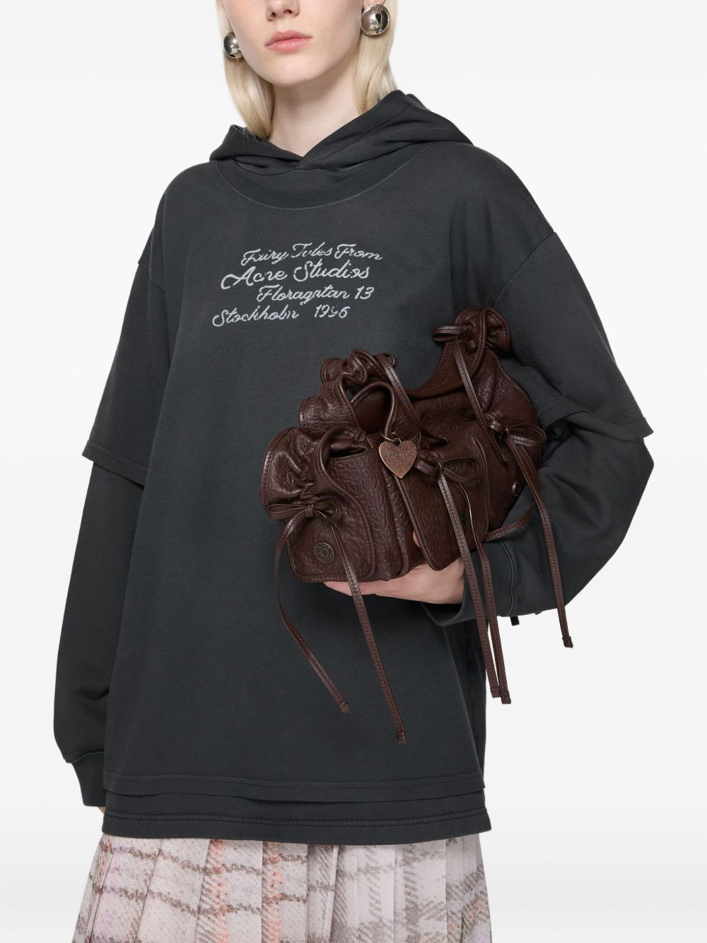 lettering-detail double-layered hoodie - 4