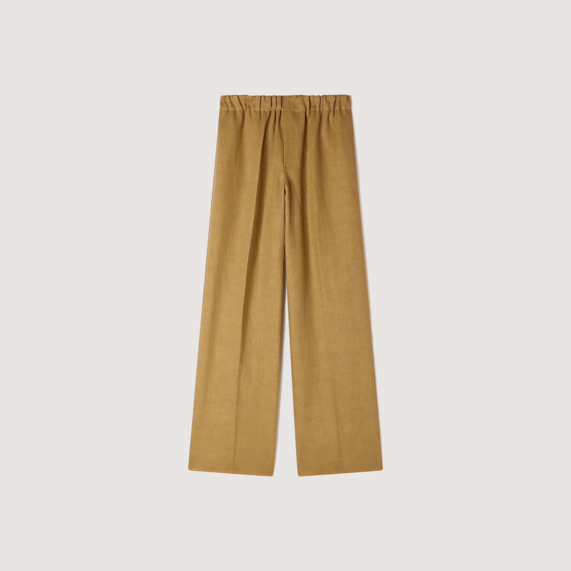 WIDE-LEG ELASTICATED LINEN TROUSERS - 1