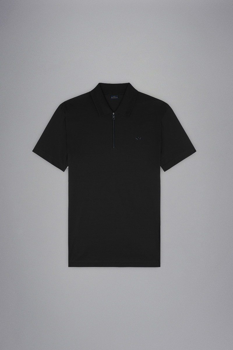 COTTON POLO SHIRT WITH ZIP - 1