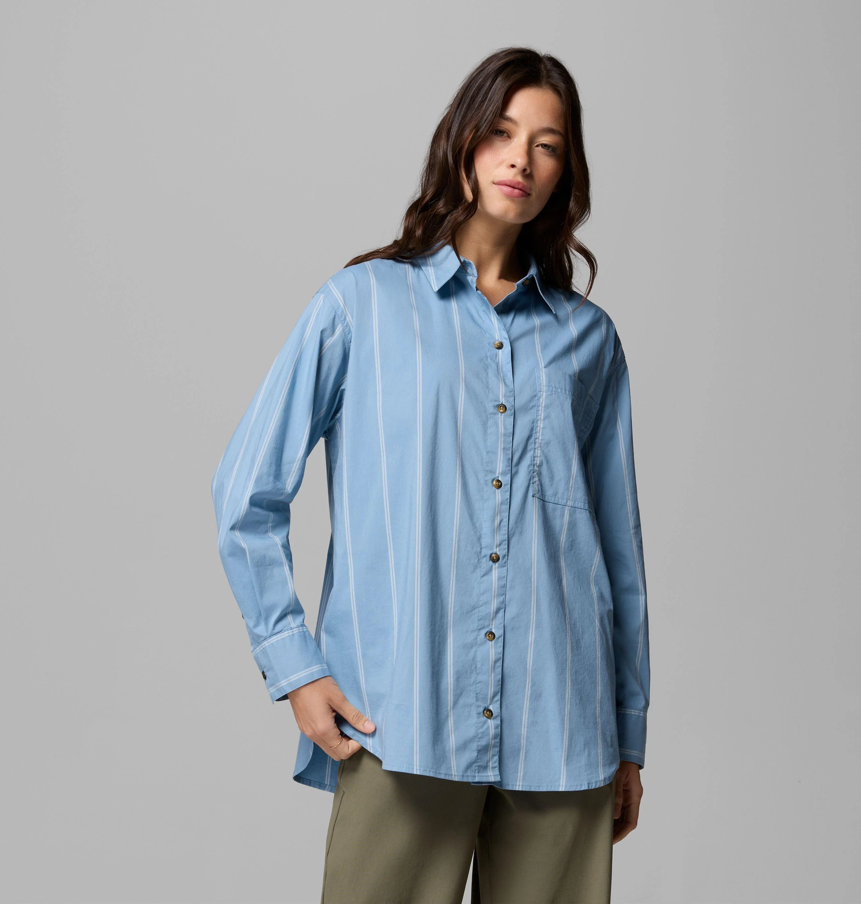 Women's Bijou Hills Oversized Long Sleeve Woven Shirt - 1