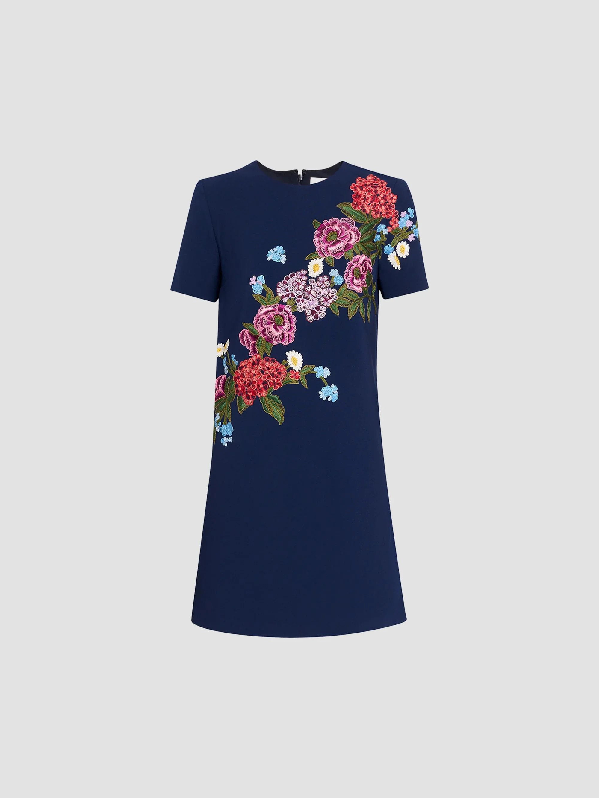 Women's Floral Shift Mini Dress - Midnight - 1