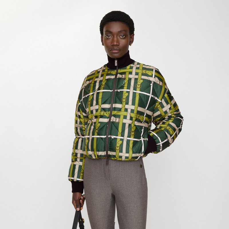 Burberry Cropped Reversible Belt Check Nylon Jacket outlook