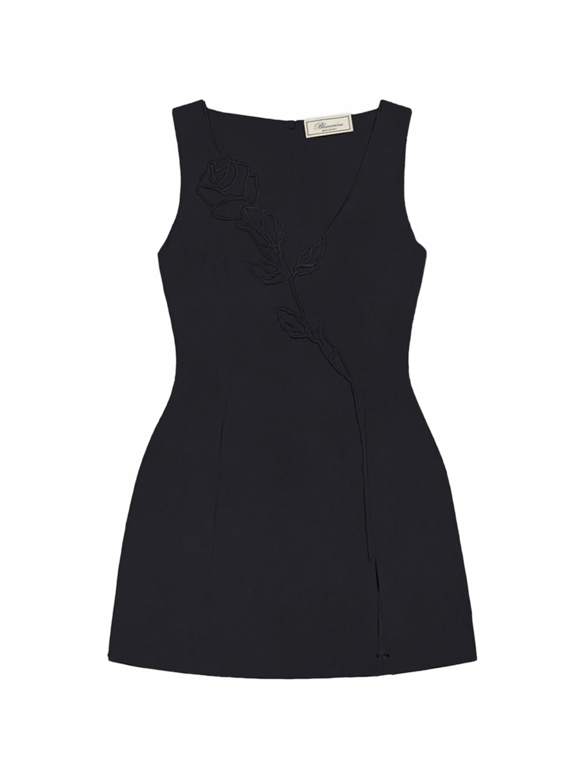 Blumarine Rose-embroidered Sleeveless Mini Dress - 1