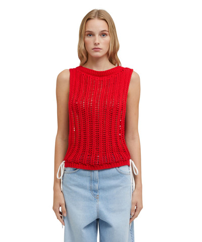MSGM Crochet shirt cotton sleeveless top outlook