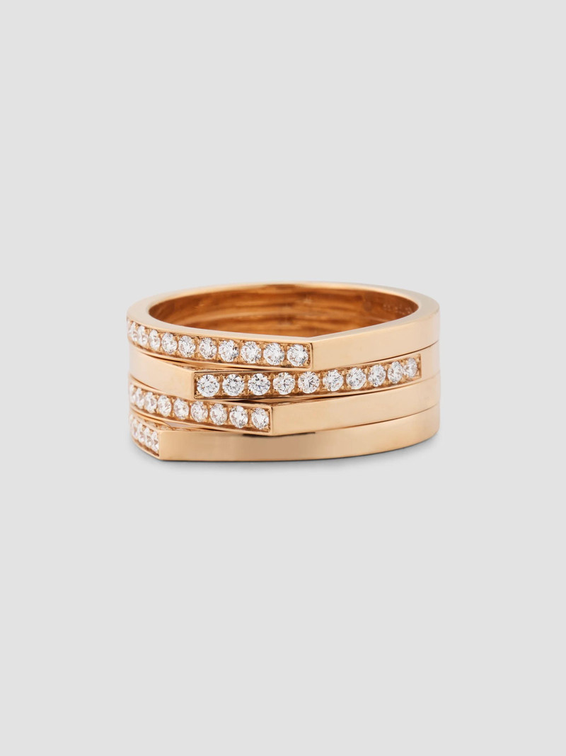 Women's Antifer 18K Rose Gold & 0.42 TCW Diamond Multi-Band Ring - Pink Gold 1