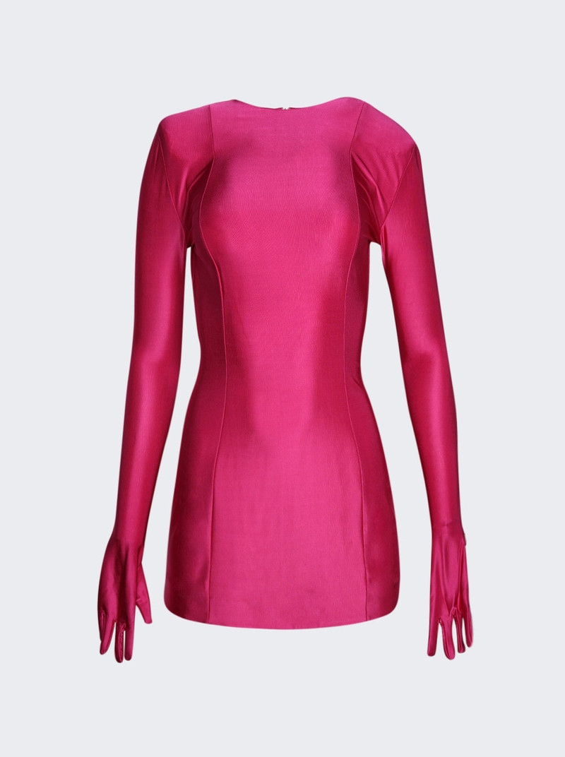 Diva Mini Styling Dress With Gloves Hot Pink - 1