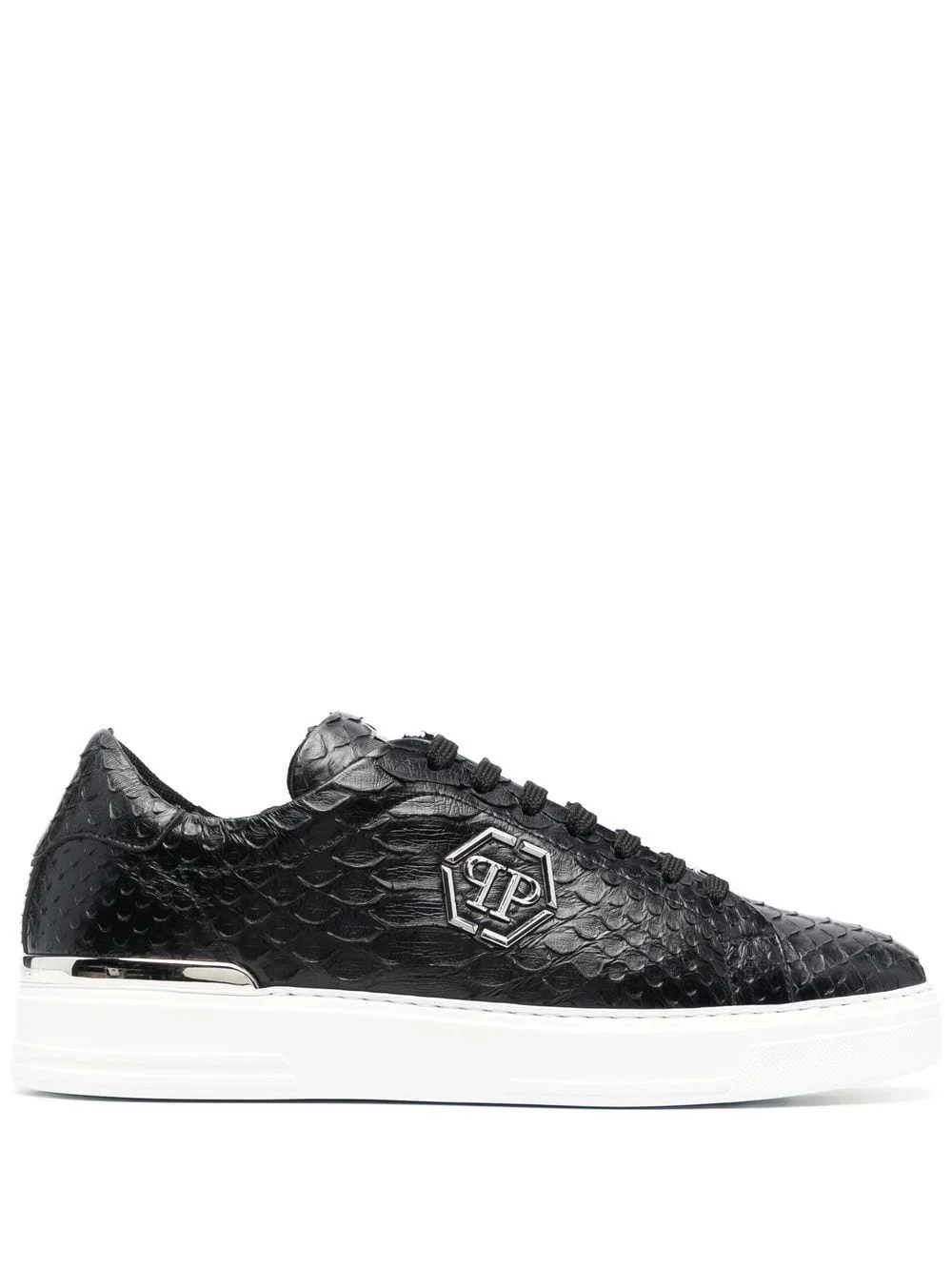 textured low-top sneakers - 1