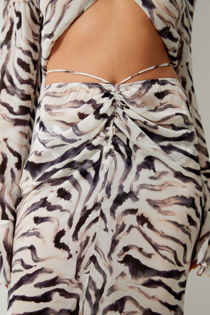 Animal Print Ruched Beach Skirt 3